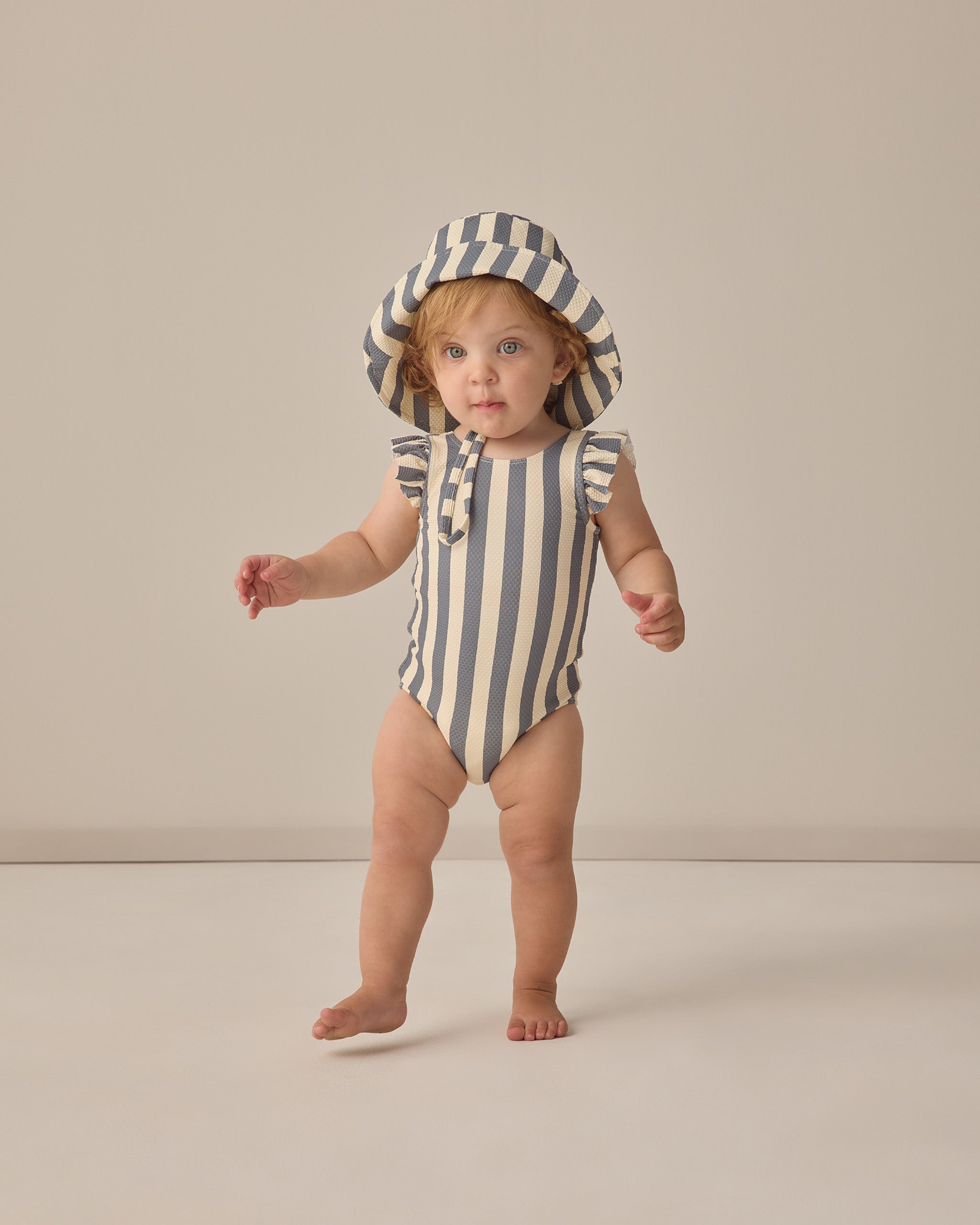 Scoop Back One-Piece Swimsuit Retro Ocean Stripe - Rylee + Cru | Kids Clothes | Trendy Baby Clothes | Modern Infant Outfits |
