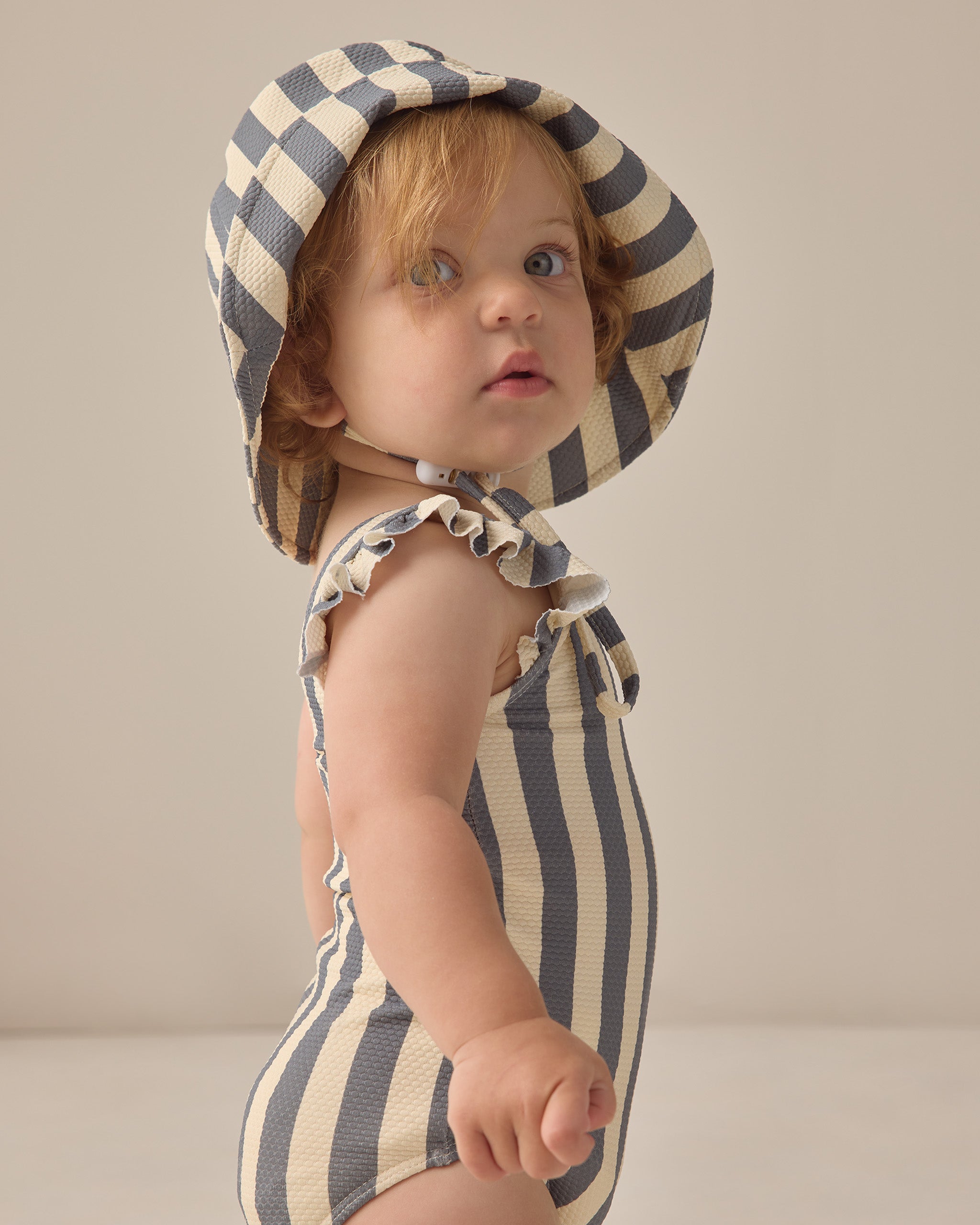 Scoop Back One-Piece Swimsuit Retro Ocean Stripe - Rylee + Cru | Kids Clothes | Trendy Baby Clothes | Modern Infant Outfits |
