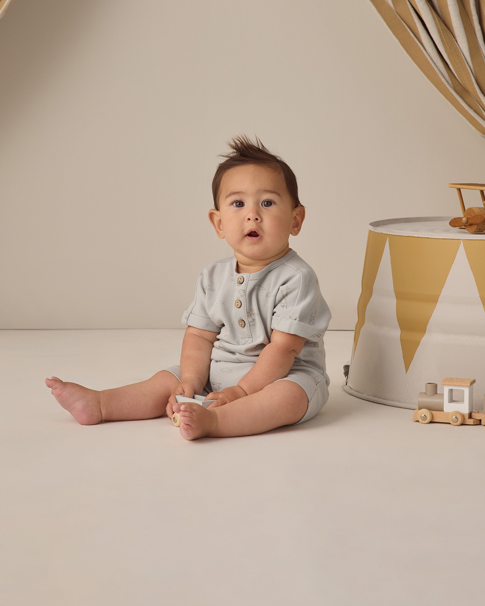 Short Sleeve One-Piece Airplanes - Rylee + Cru | Kids Clothes | Trendy Baby Clothes | Modern Infant Outfits |