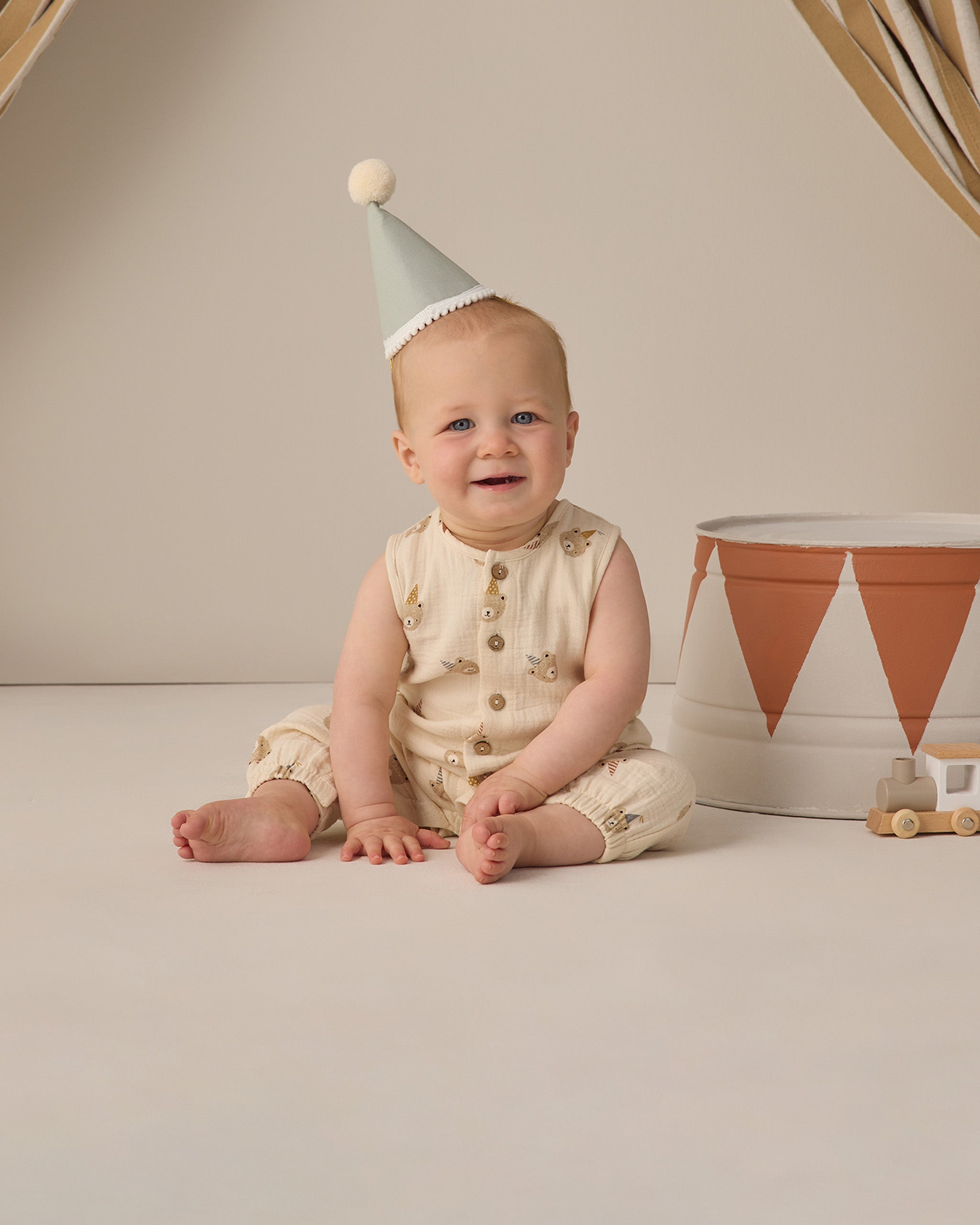 Woven Jumpsuit Party Bears - Rylee + Cru | Kids Clothes | Trendy Baby Clothes | Modern Infant Outfits |