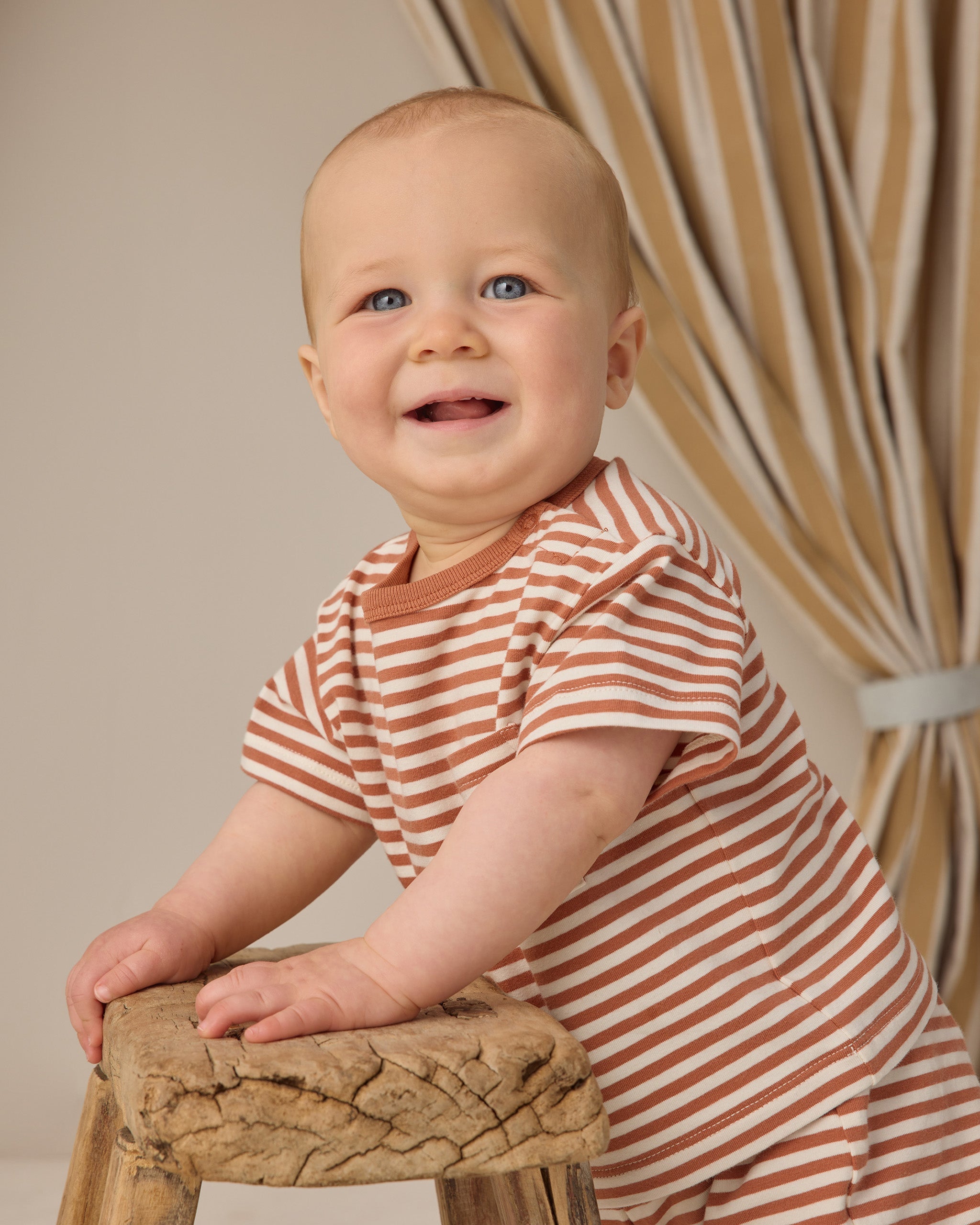 Boxy Pocket Tee + Short Set Poppy Stripe - Rylee + Cru | Kids Clothes | Trendy Baby Clothes | Modern Infant Outfits |