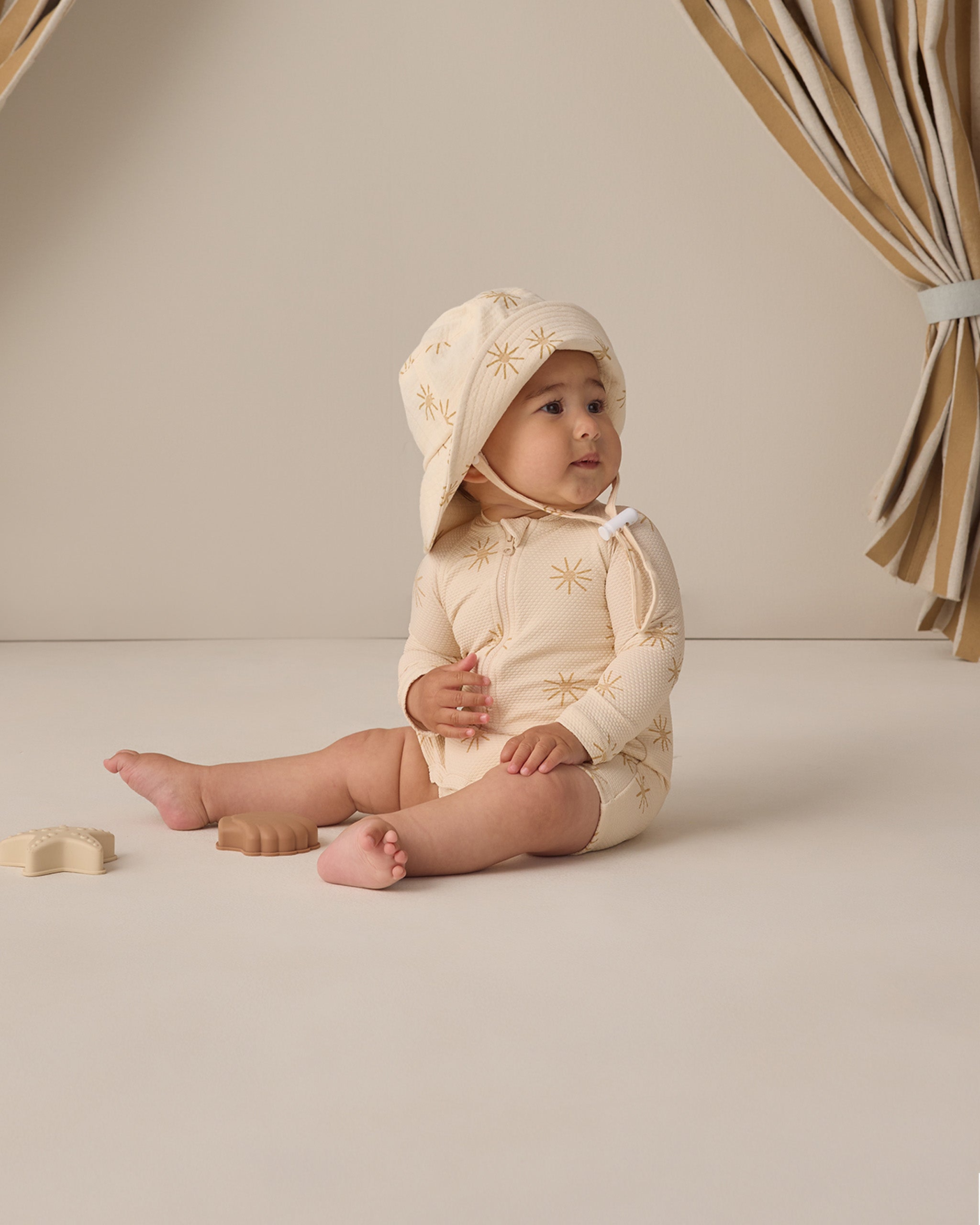 Long Sleeve One-Piece Rashguard Sunburst - Rylee + Cru | Kids Clothes | Trendy Baby Clothes | Modern Infant Outfits |