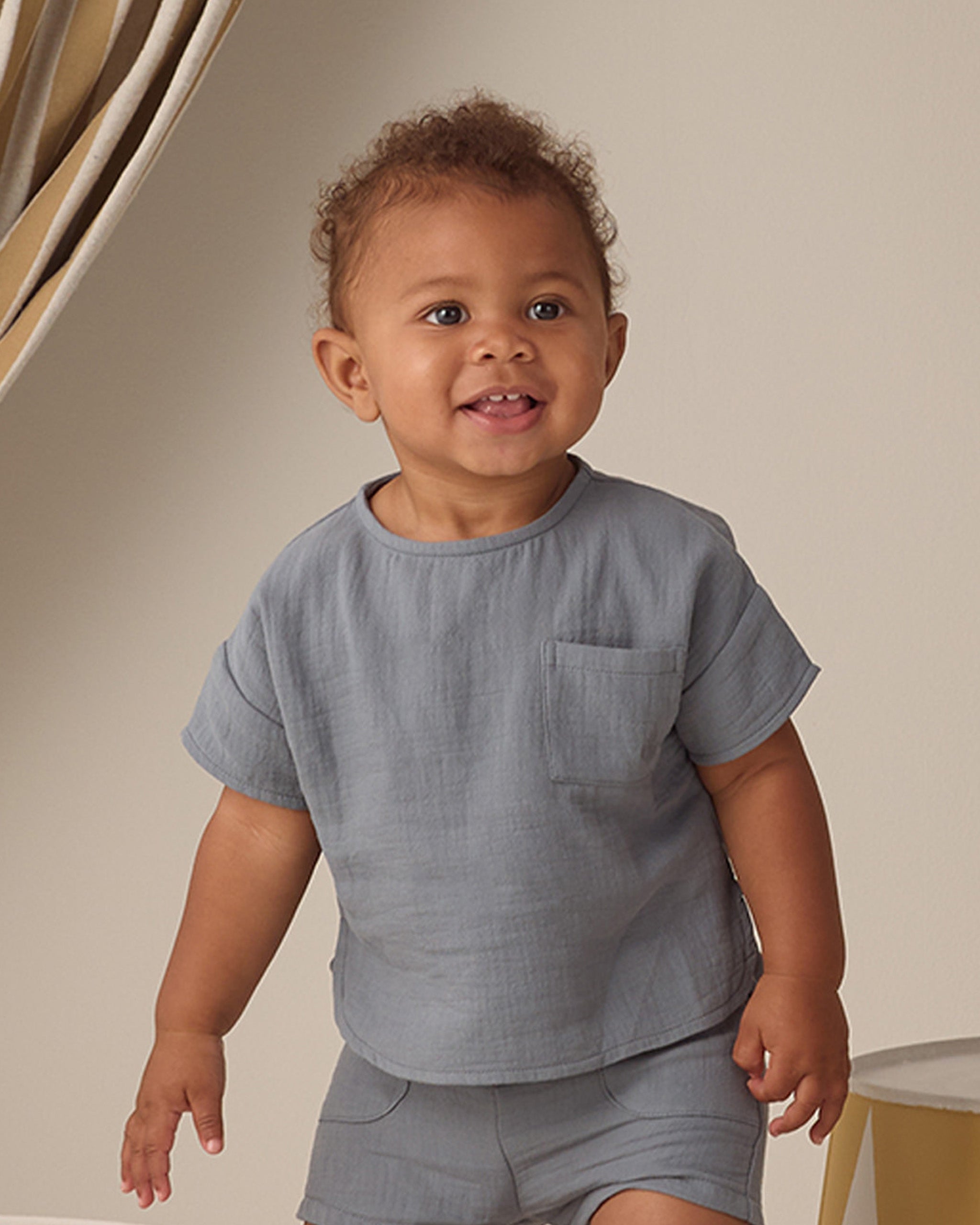 Woven Boxy Top Ocean - Rylee + Cru | Kids Clothes | Trendy Baby Clothes | Modern Infant Outfits |