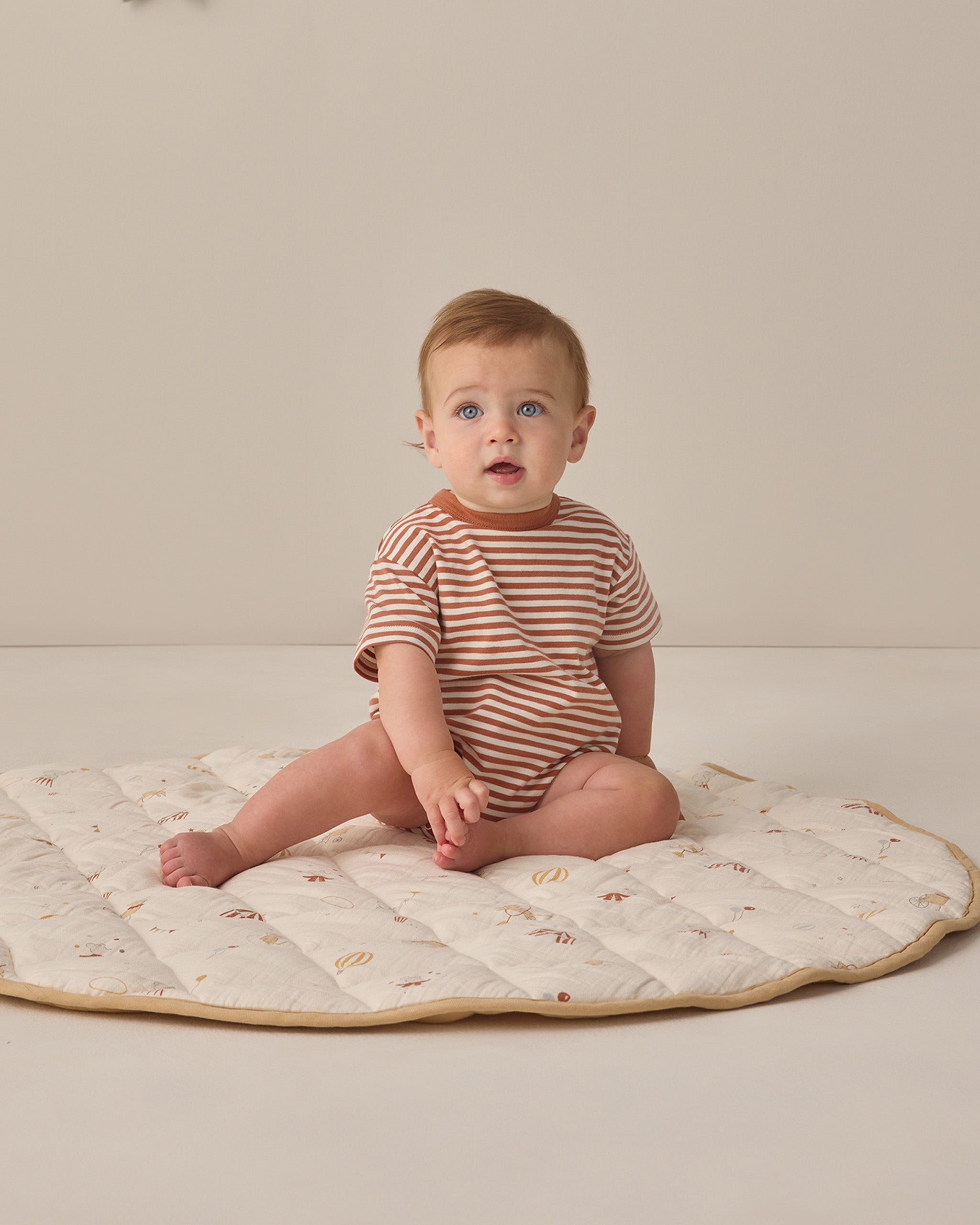 Relaxed Bubble Romper Poppy Stripe - Rylee + Cru | Kids Clothes | Trendy Baby Clothes | Modern Infant Outfits |