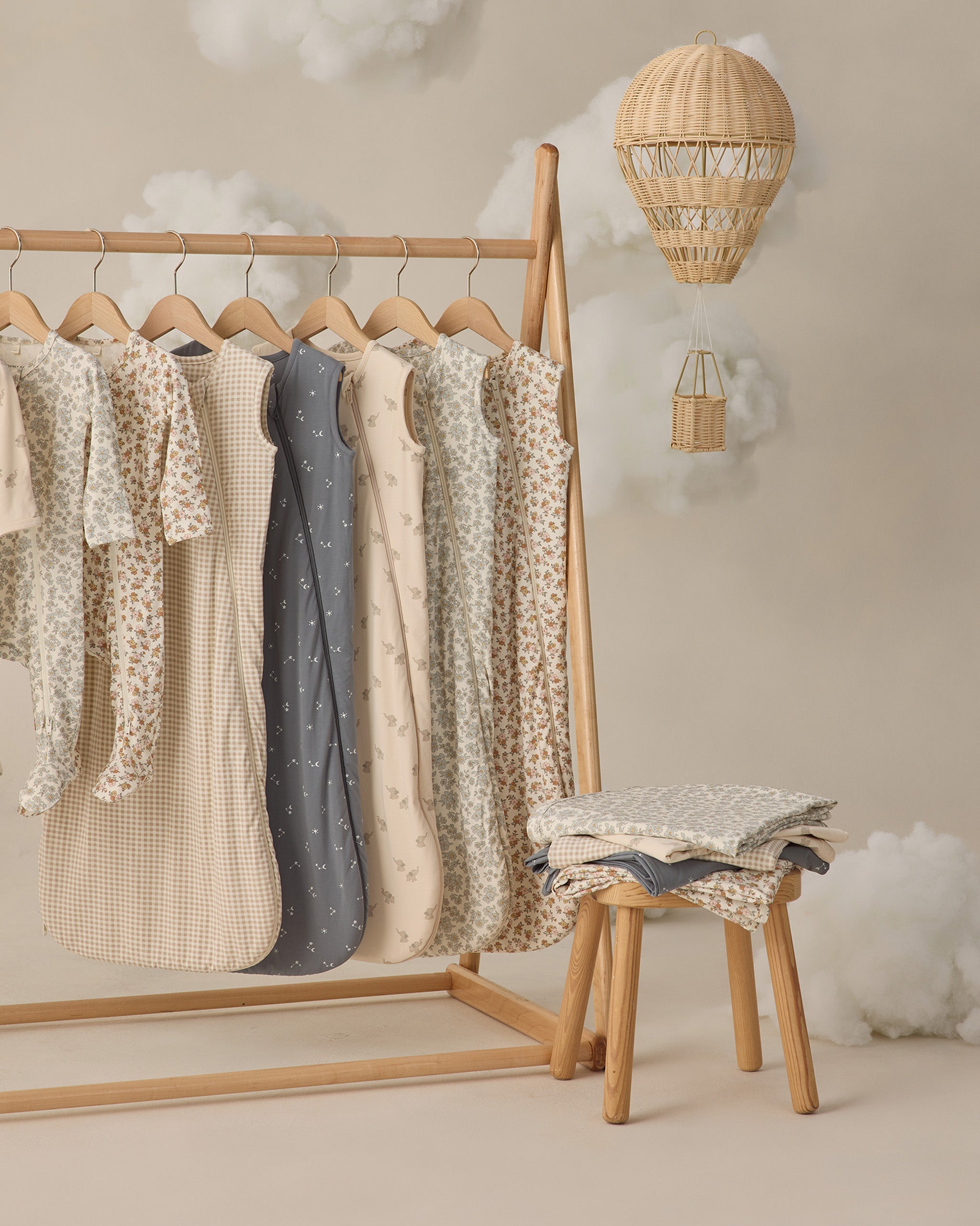 Bamboo Sleep Bag Blue Floral - Rylee + Cru | Kids Clothes | Trendy Baby Clothes | Modern Infant Outfits |