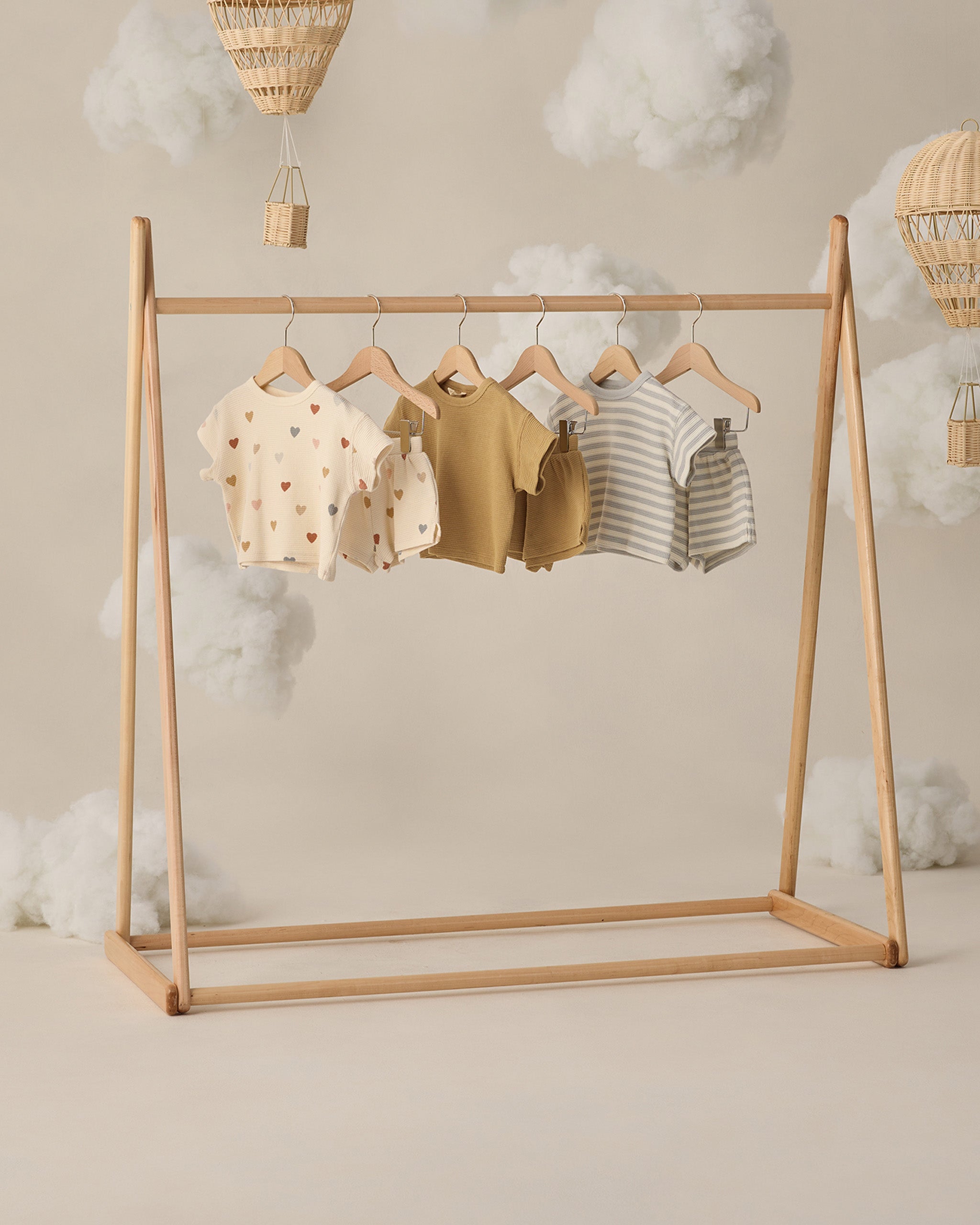Waffle Tee + Short Set Sky Stripe - Rylee + Cru | Kids Clothes | Trendy Baby Clothes | Modern Infant Outfits |