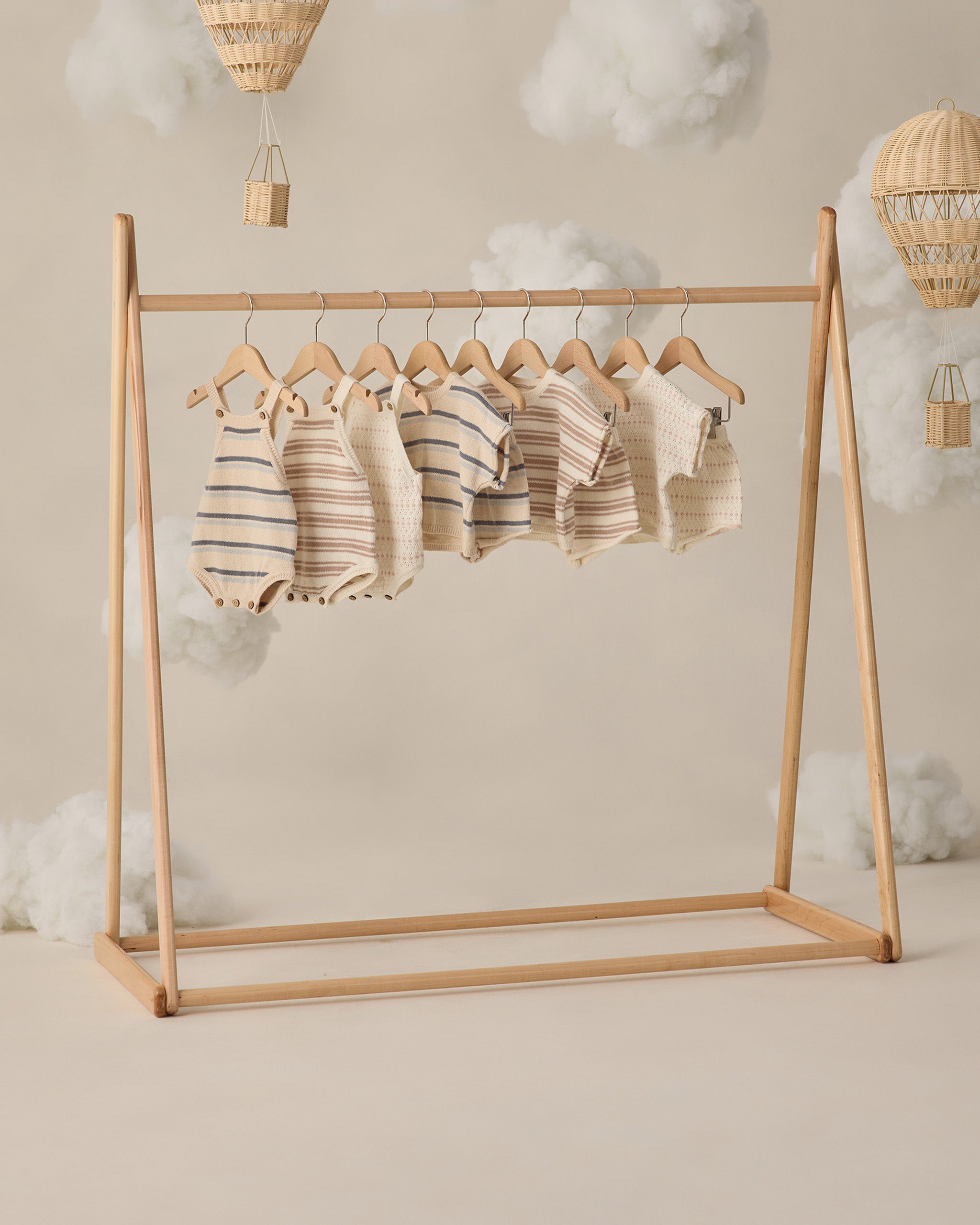 Relaxed Summer Knit Set Oat Stripe - Rylee + Cru | Kids Clothes | Trendy Baby Clothes | Modern Infant Outfits |