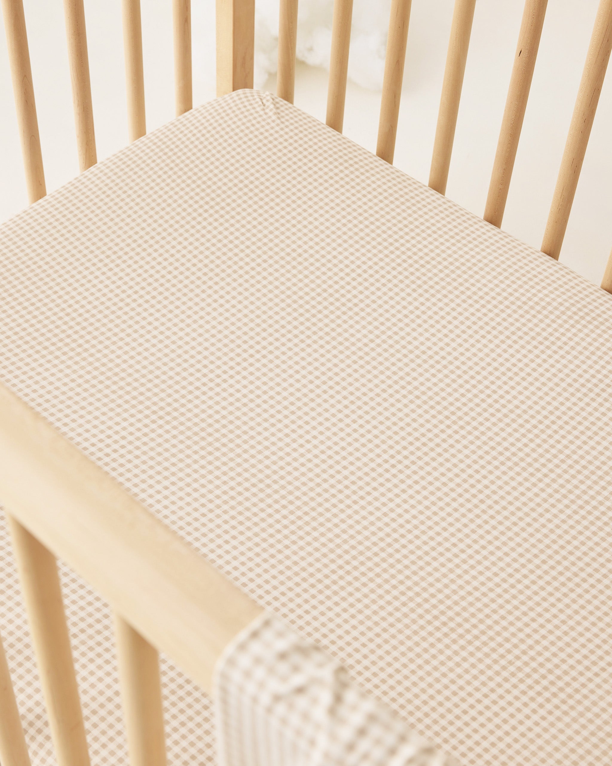 Bamboo Crib Sheet Oat Gingham - Rylee + Cru | Kids Clothes | Trendy Baby Clothes | Modern Infant Outfits |