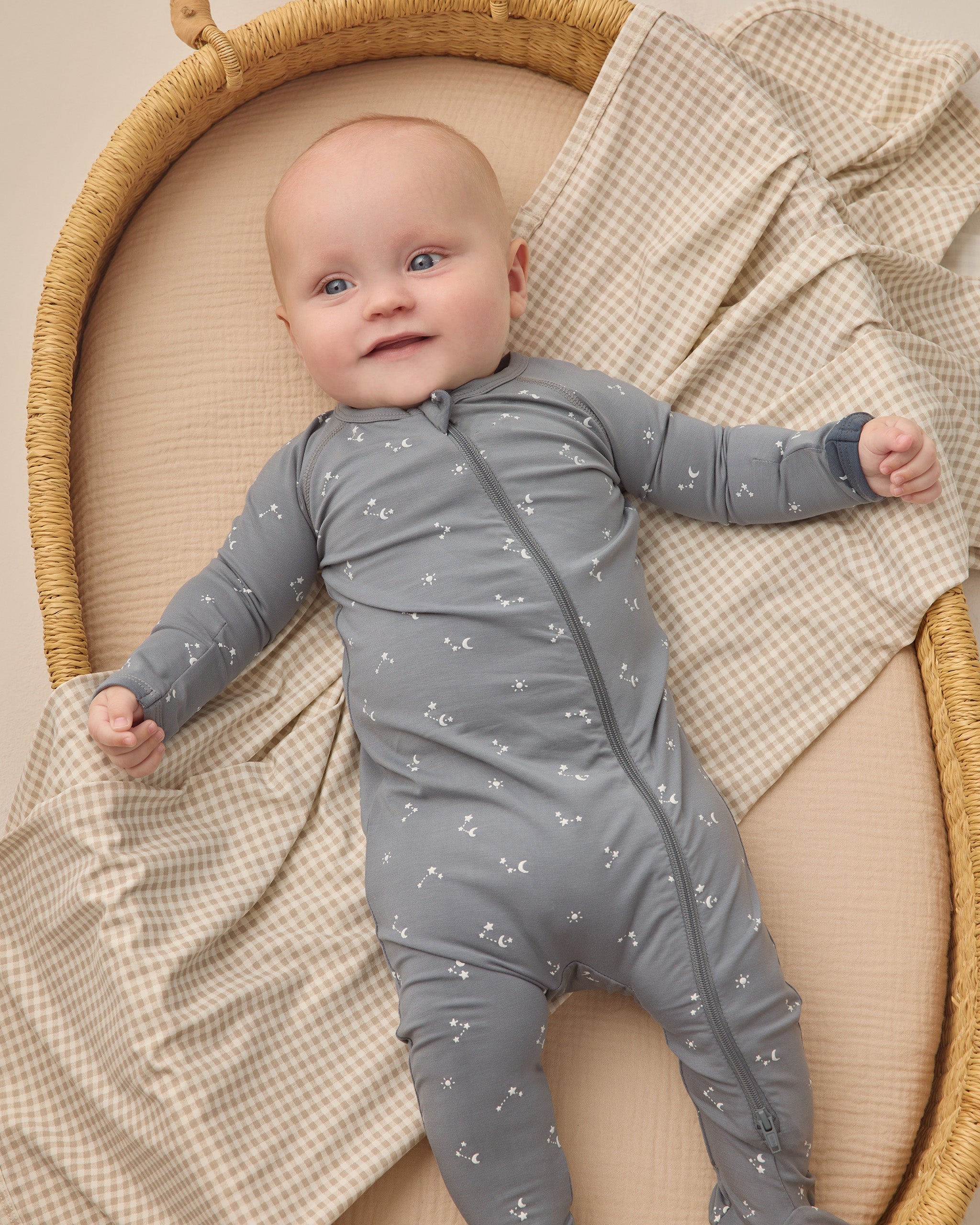 Bamboo Zip Footie Starlight - Rylee + Cru | Kids Clothes | Trendy Baby Clothes | Modern Infant Outfits |