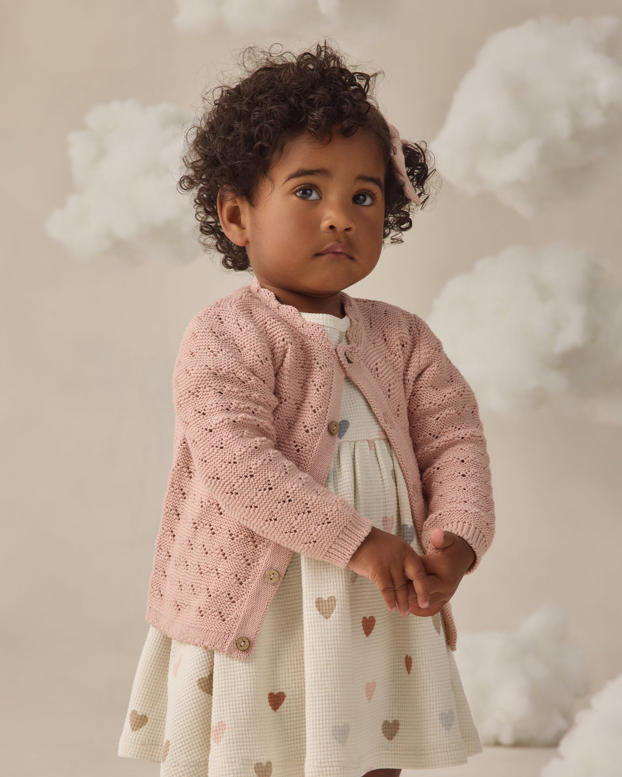 Scalloped Cardigan Blush - Rylee + Cru | Kids Clothes | Trendy Baby Clothes | Modern Infant Outfits |