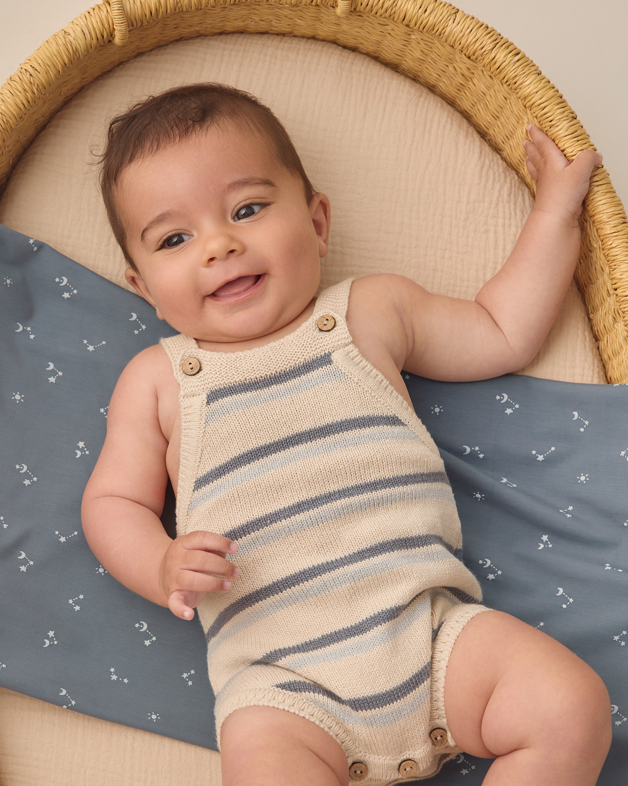 Tatum Romper Ocean Stripe - Rylee + Cru | Kids Clothes | Trendy Baby Clothes | Modern Infant Outfits |