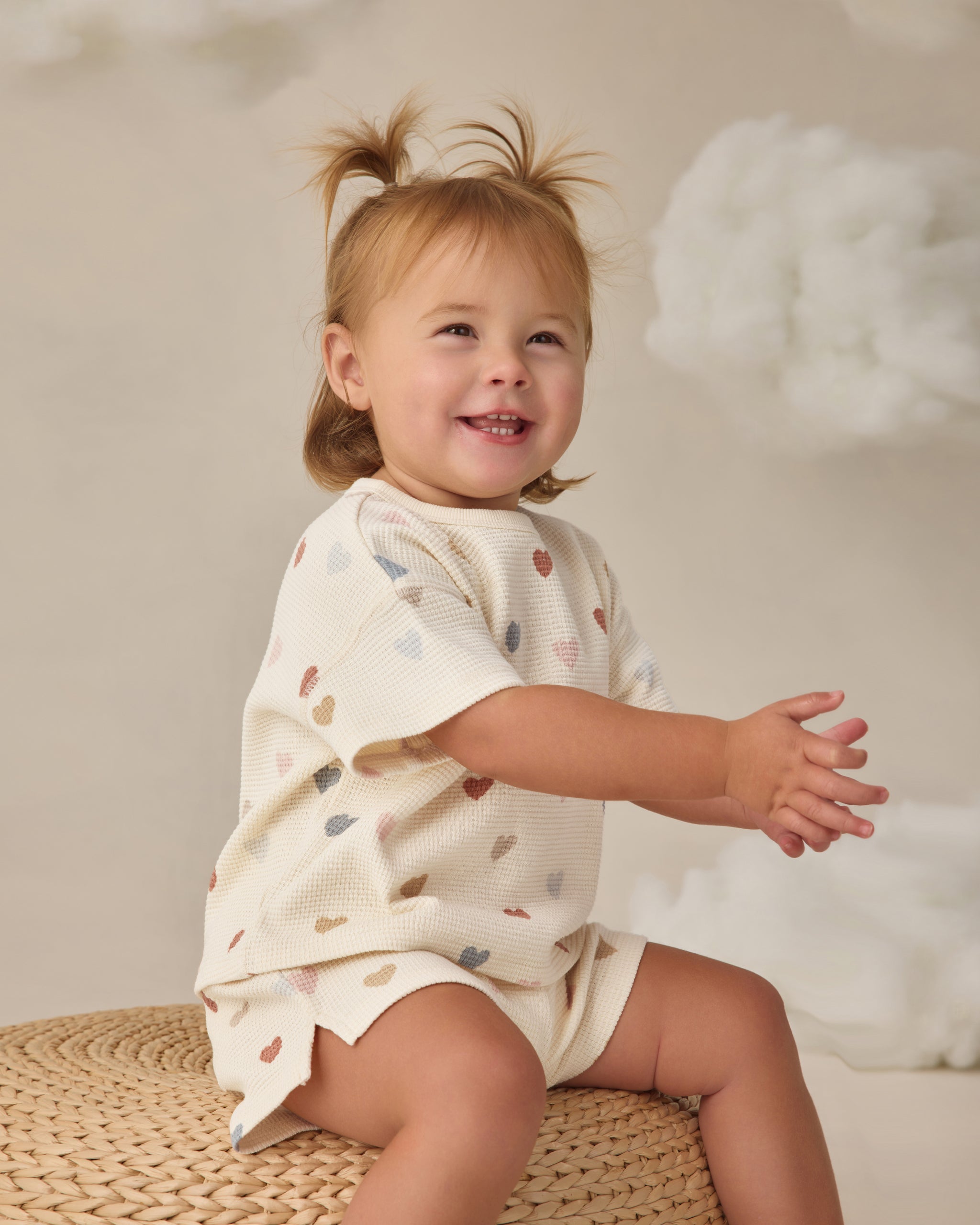 Waffle Tee + Short Set Confetti Hearts - Rylee + Cru | Kids Clothes | Trendy Baby Clothes | Modern Infant Outfits |