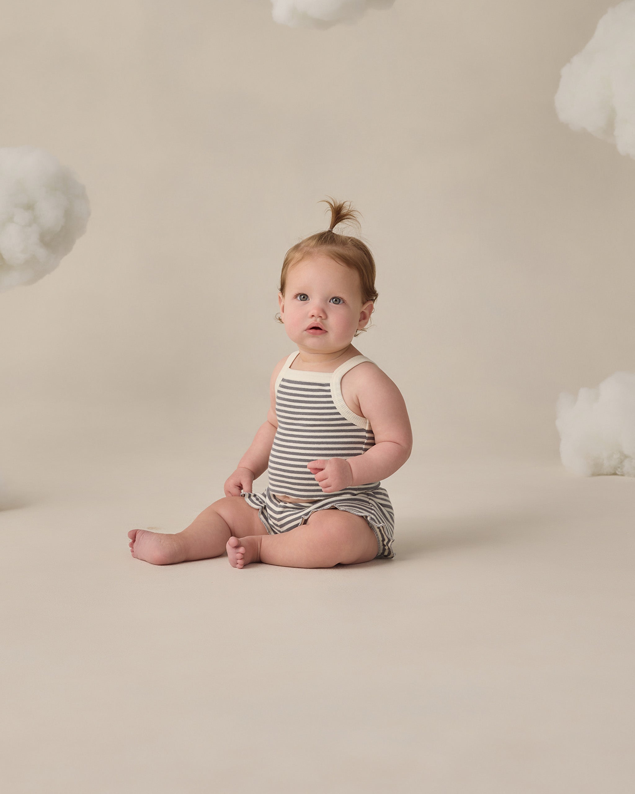 Evie Tank + Shortie Set Ocean Stripe - Rylee + Cru | Kids Clothes | Trendy Baby Clothes | Modern Infant Outfits |
