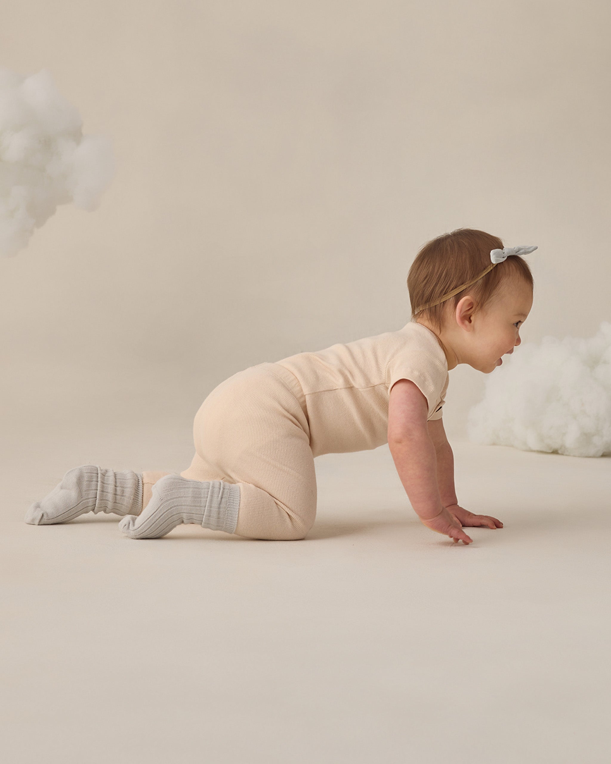 Ribbed Henley Bodysuit Ecru - Rylee + Cru | Kids Clothes | Trendy Baby Clothes | Modern Infant Outfits |