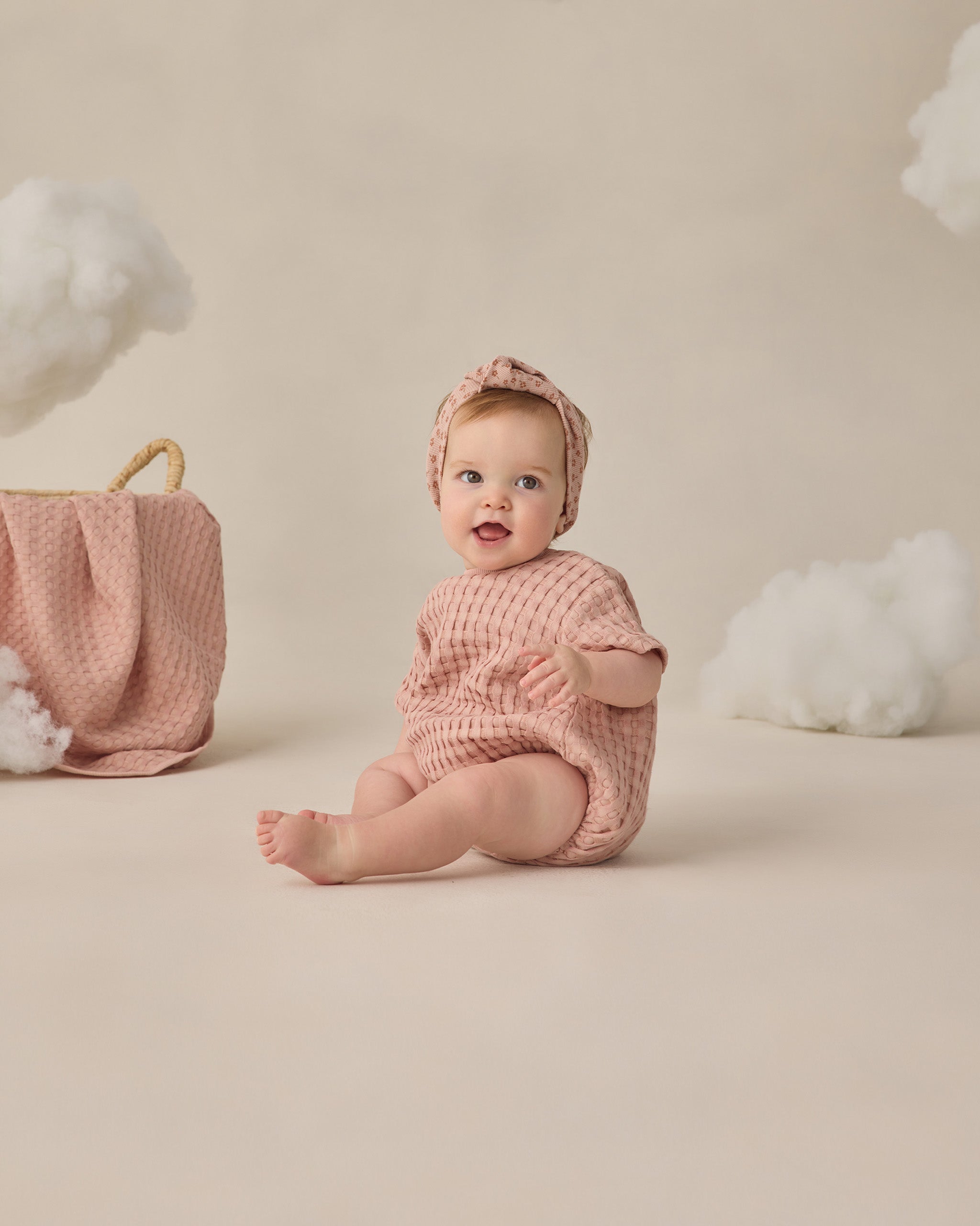 Relaxed Bubble Romper Blush - Rylee + Cru | Kids Clothes | Trendy Baby Clothes | Modern Infant Outfits |
