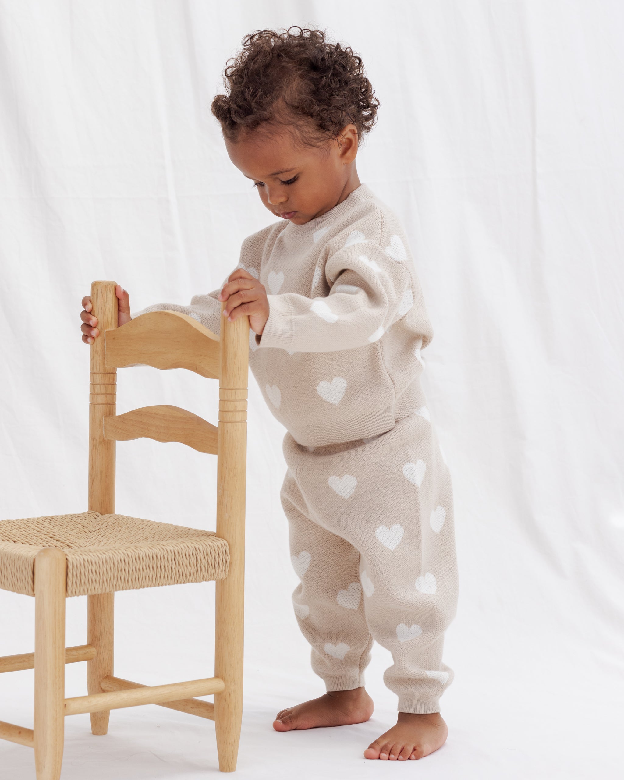 Heart Knit Pants Oat