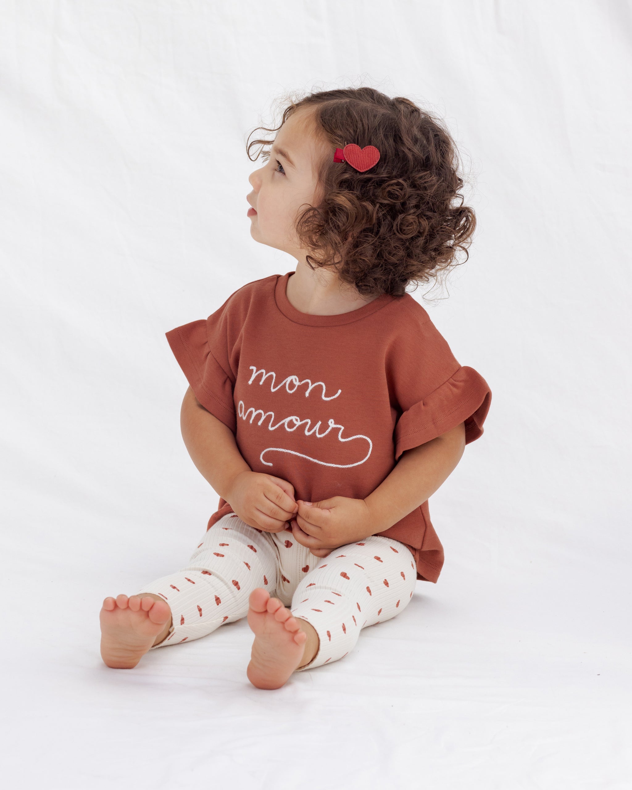 Ensemble de pinces à cheveux en forme de cœur rouge et rose