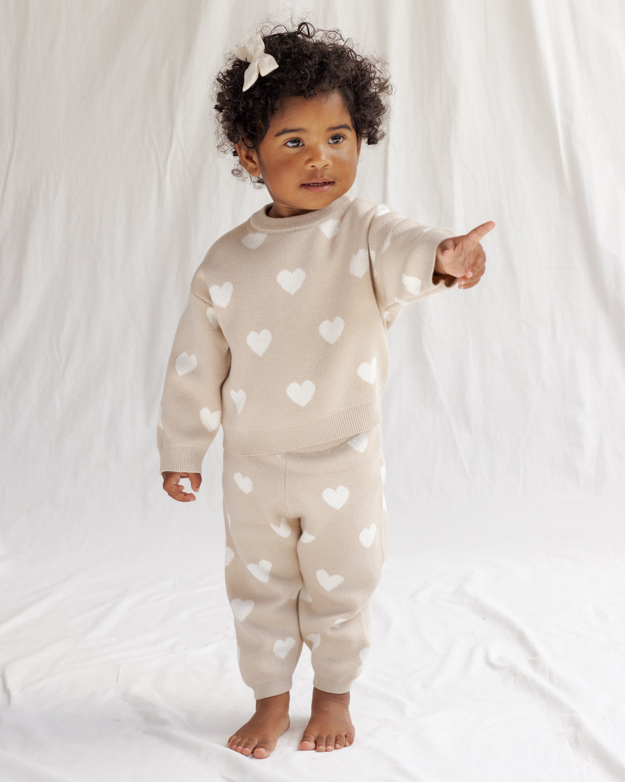 Heart Knit Sweater Oat