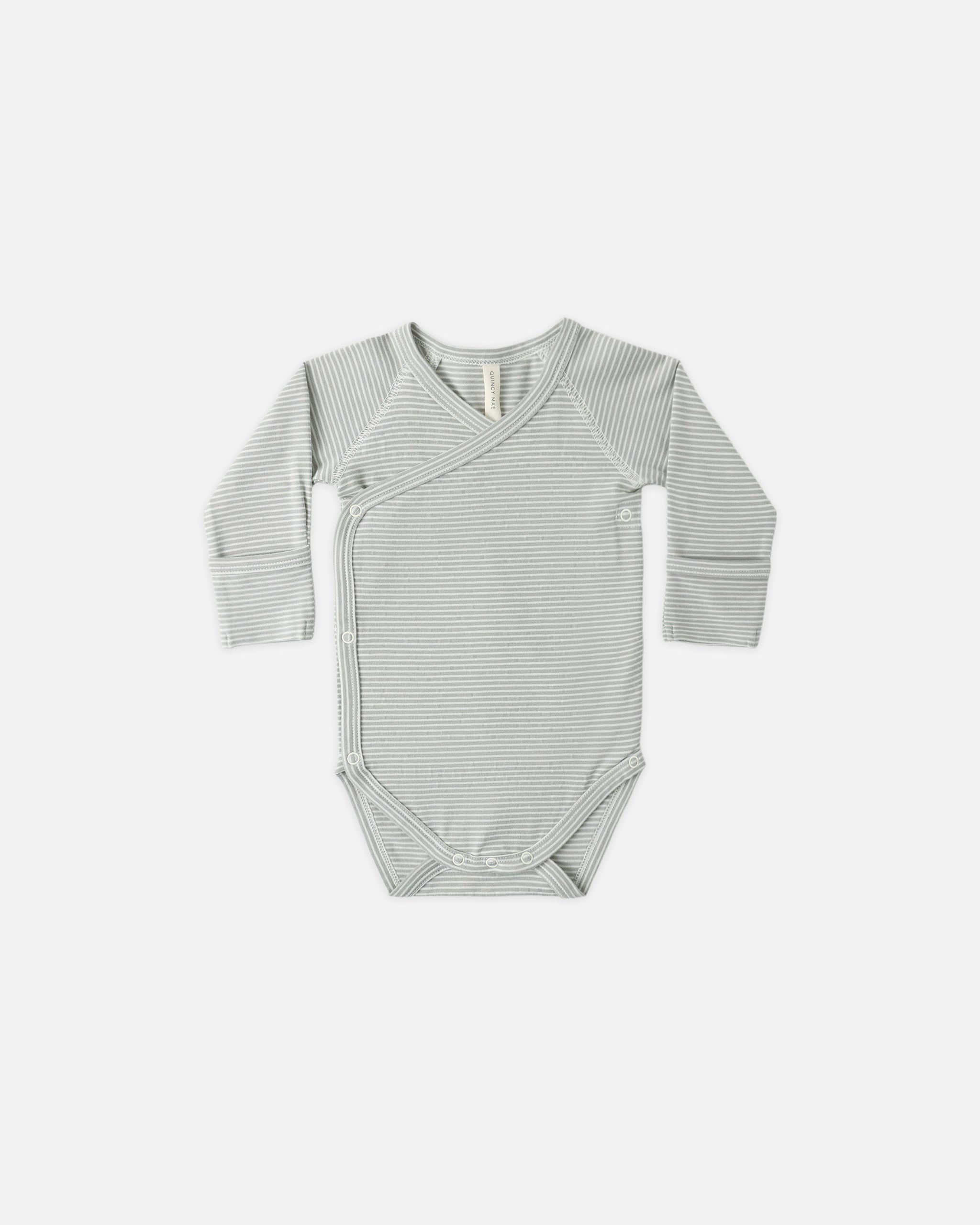 Side Snap Bodysuit Sage Micro Stripe - Rylee + Cru | Kids Clothes | Trendy Baby Clothes | Modern Infant Outfits |