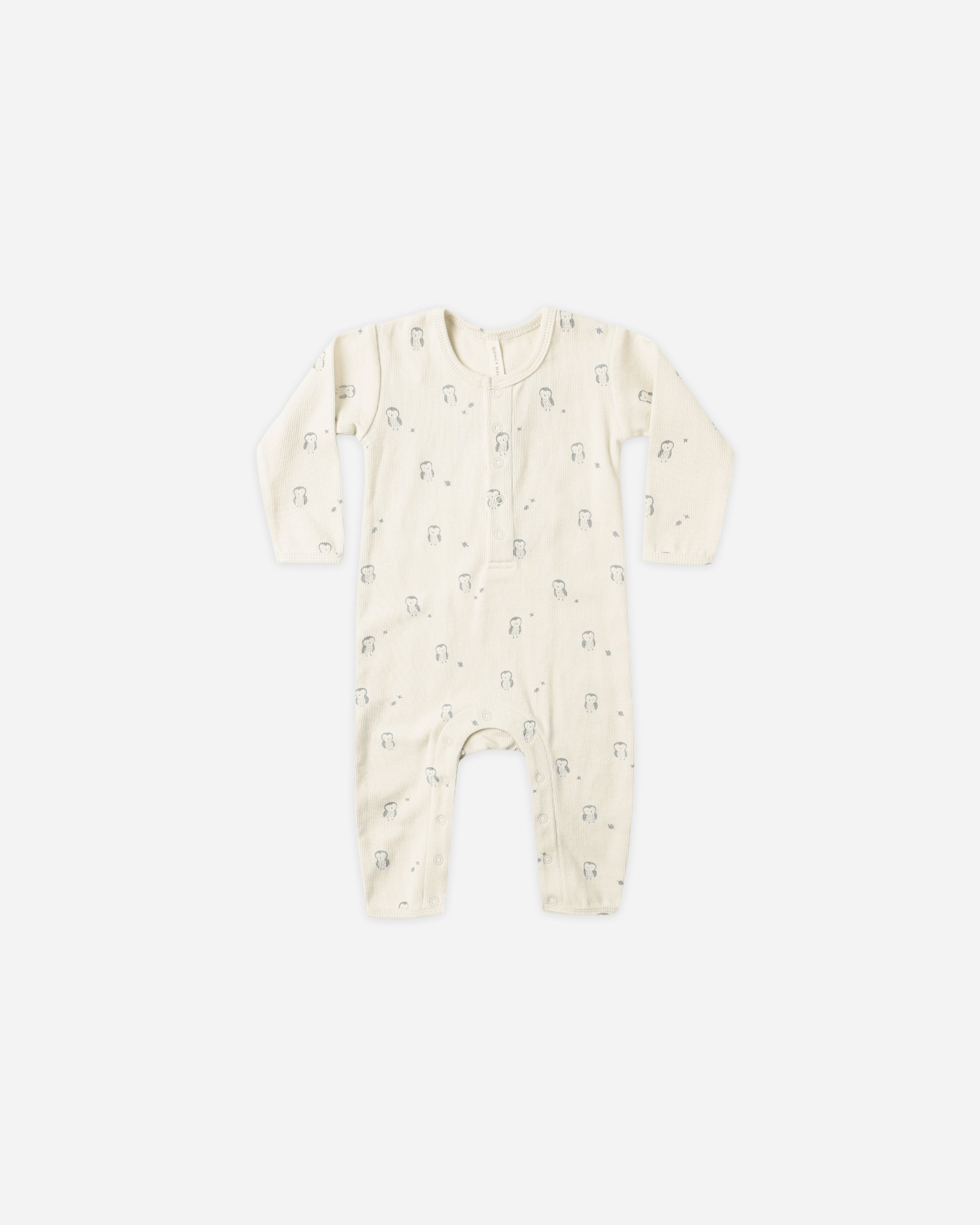 Combinaison bébé côtelée || Hiboux