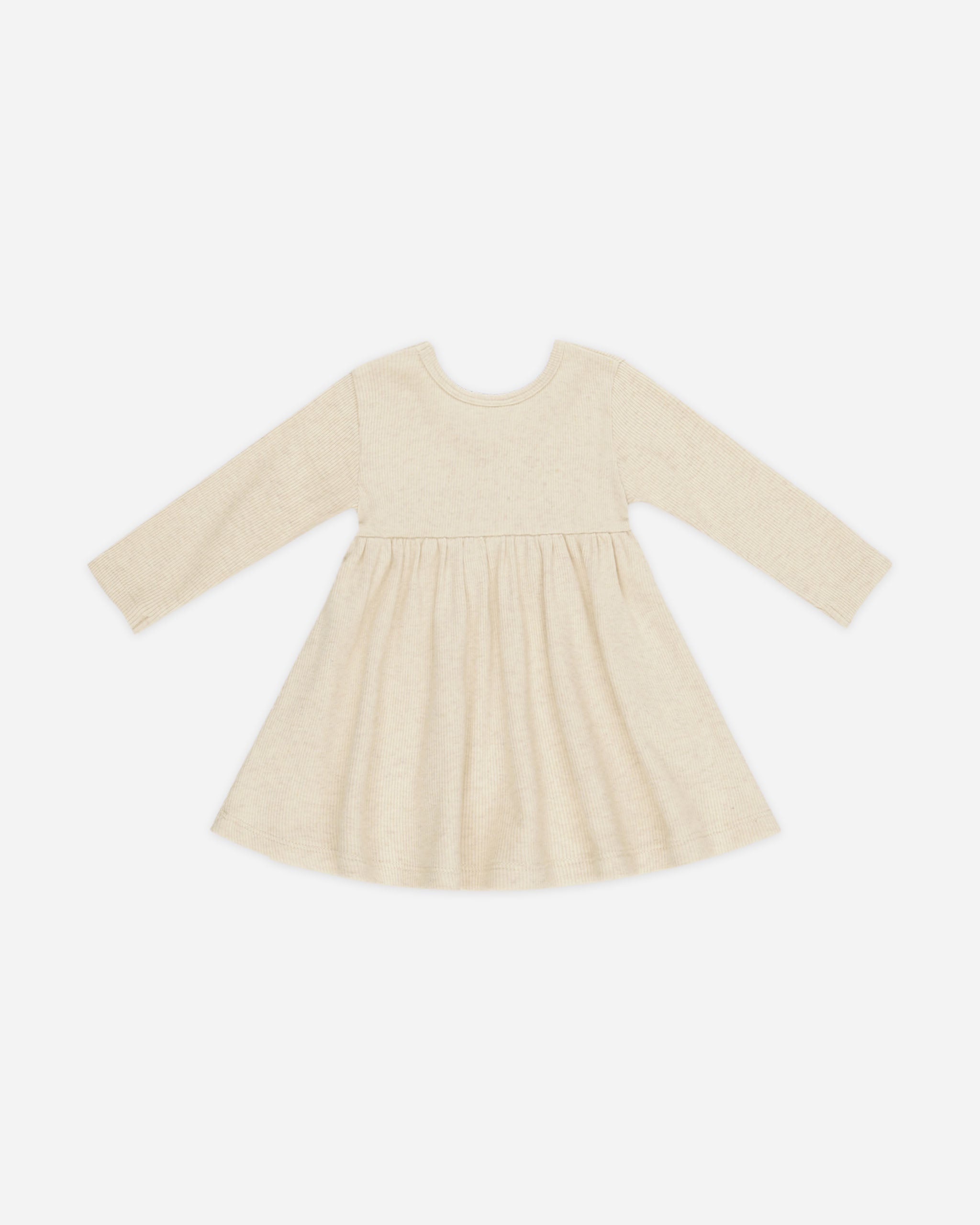 Ribbed Long Sleeve Dress || Oatmeal - Rylee + Cru | Kids Clothes | Trendy Baby Clothes | Modern Infant Outfits |