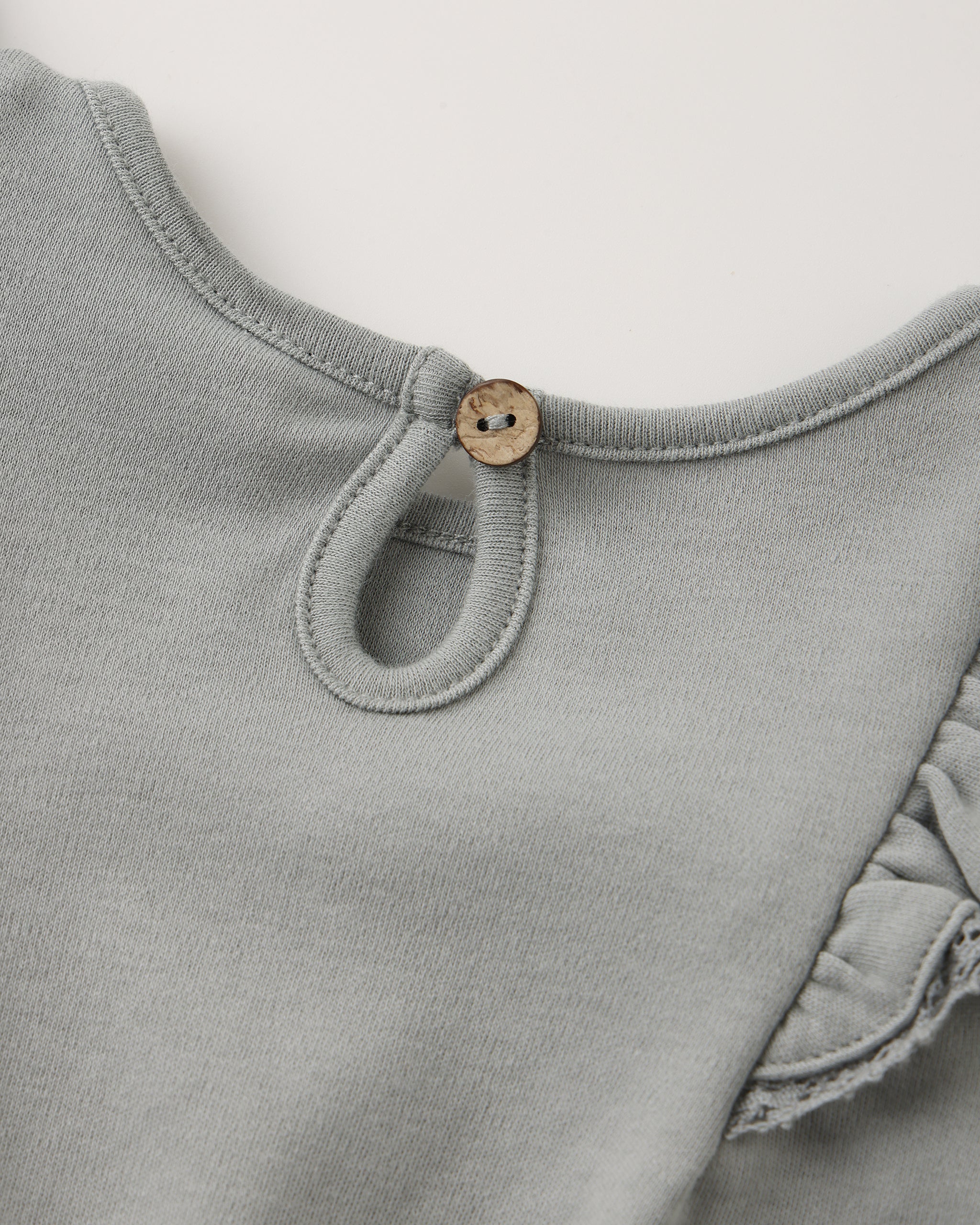 Long Sleeve Flutter Dress || Steel Blue