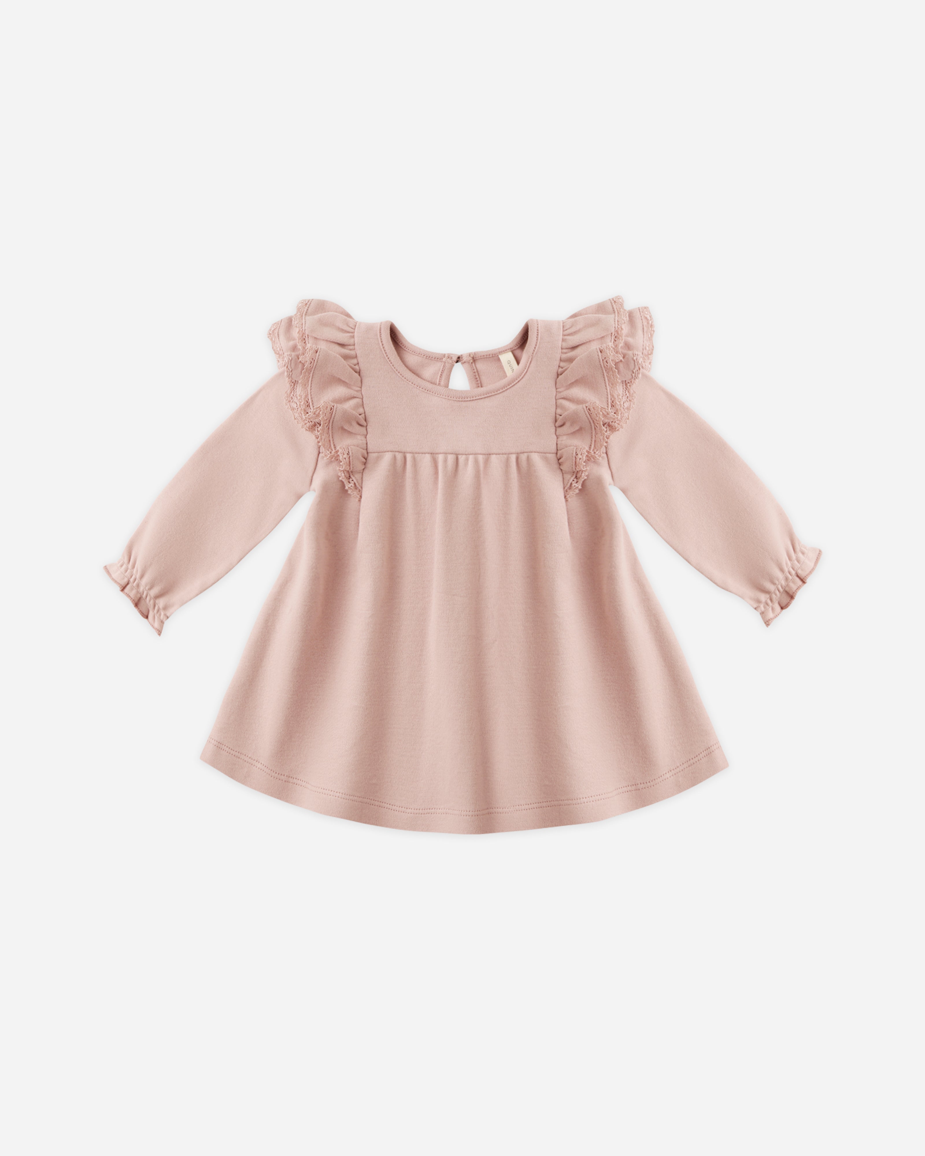Robe à volants et manches longues || Rose