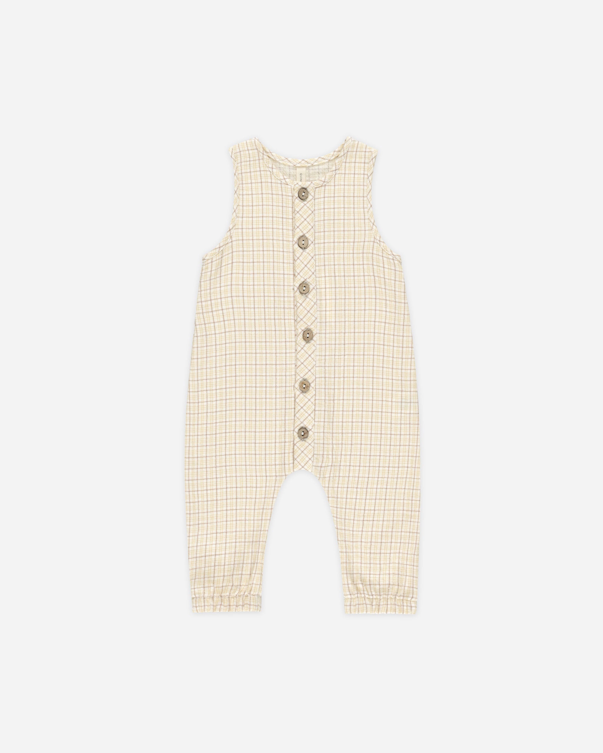 -Woven Jumpsuit || Yellow Plaid-