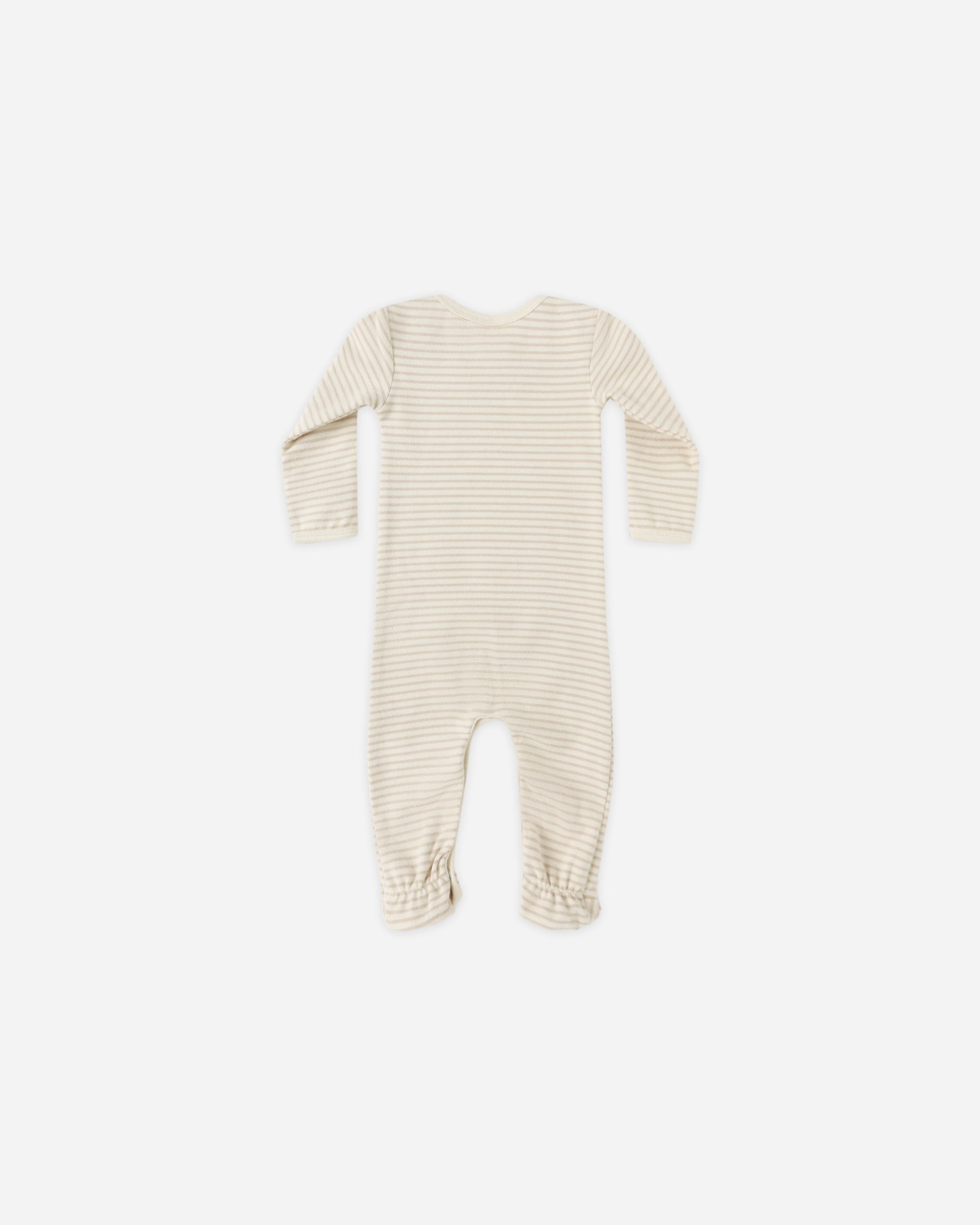 Baby Footie || Oat Micro Stripe