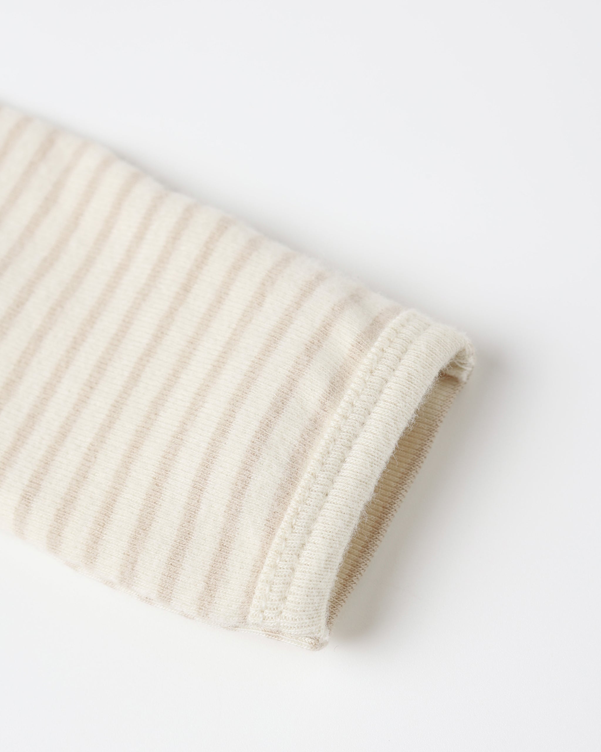 Baby Footie || Oat Micro Stripe