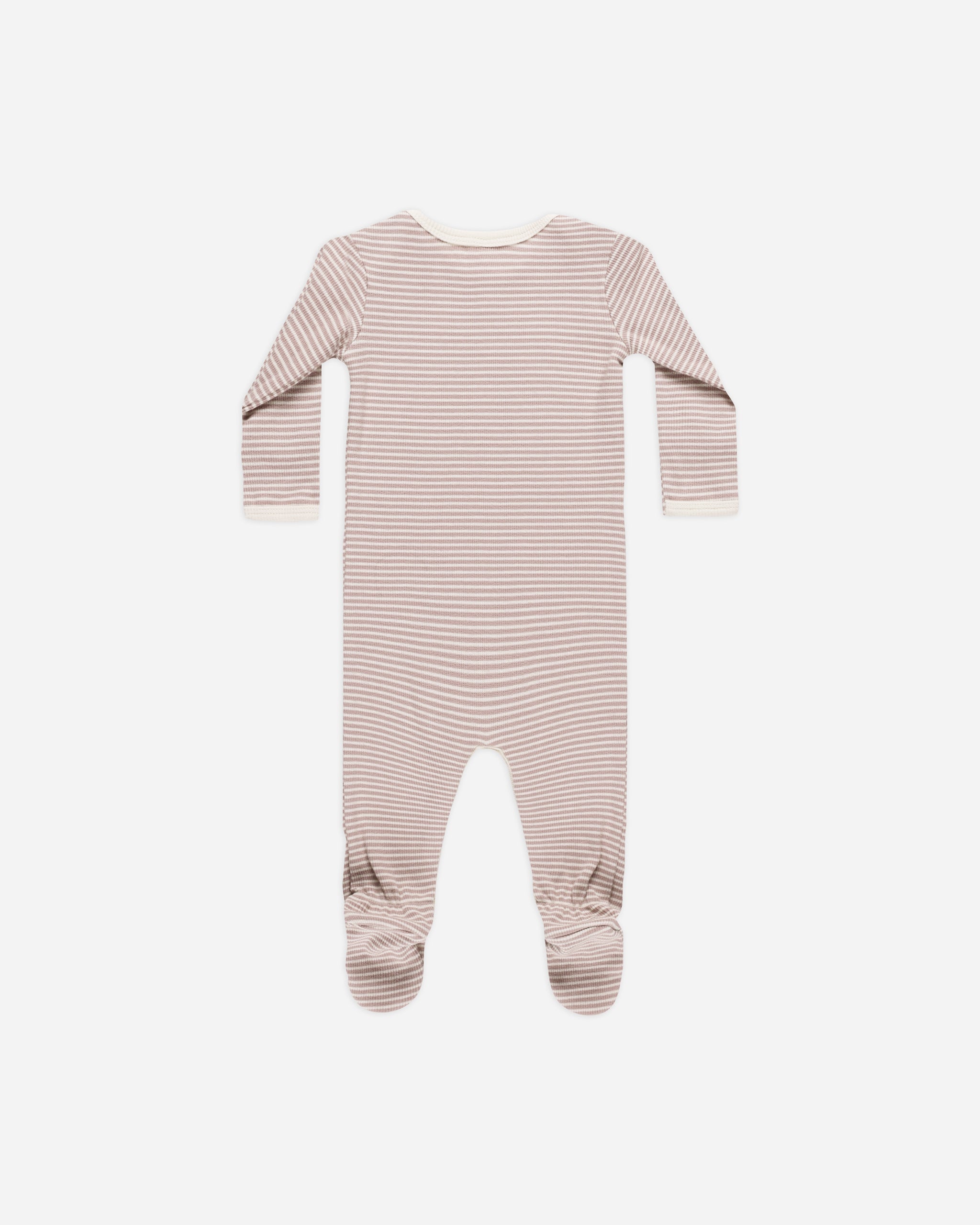 Ribbed Footie || Mauve Stripe