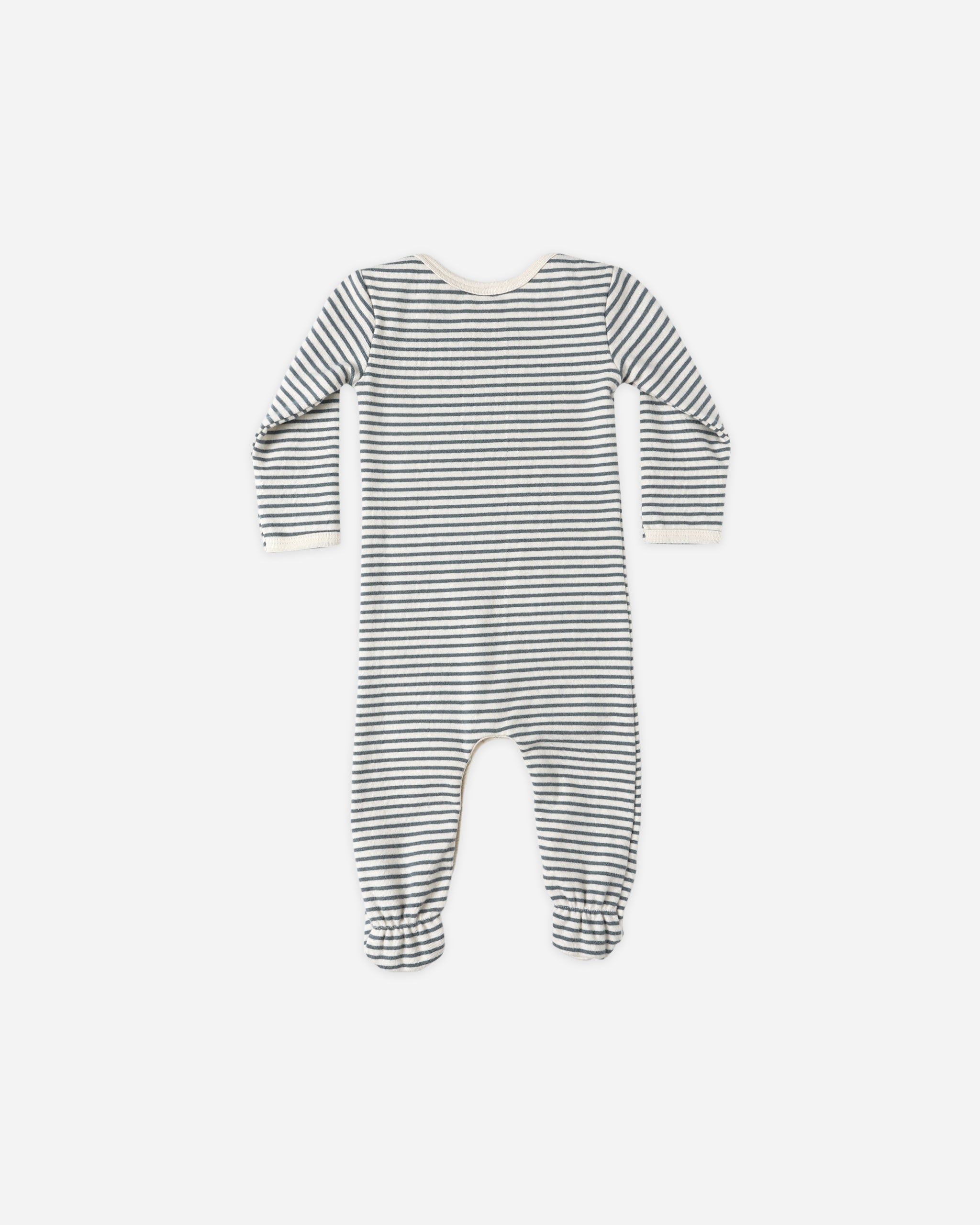 Baby Footie || Ocean Micro Stripe