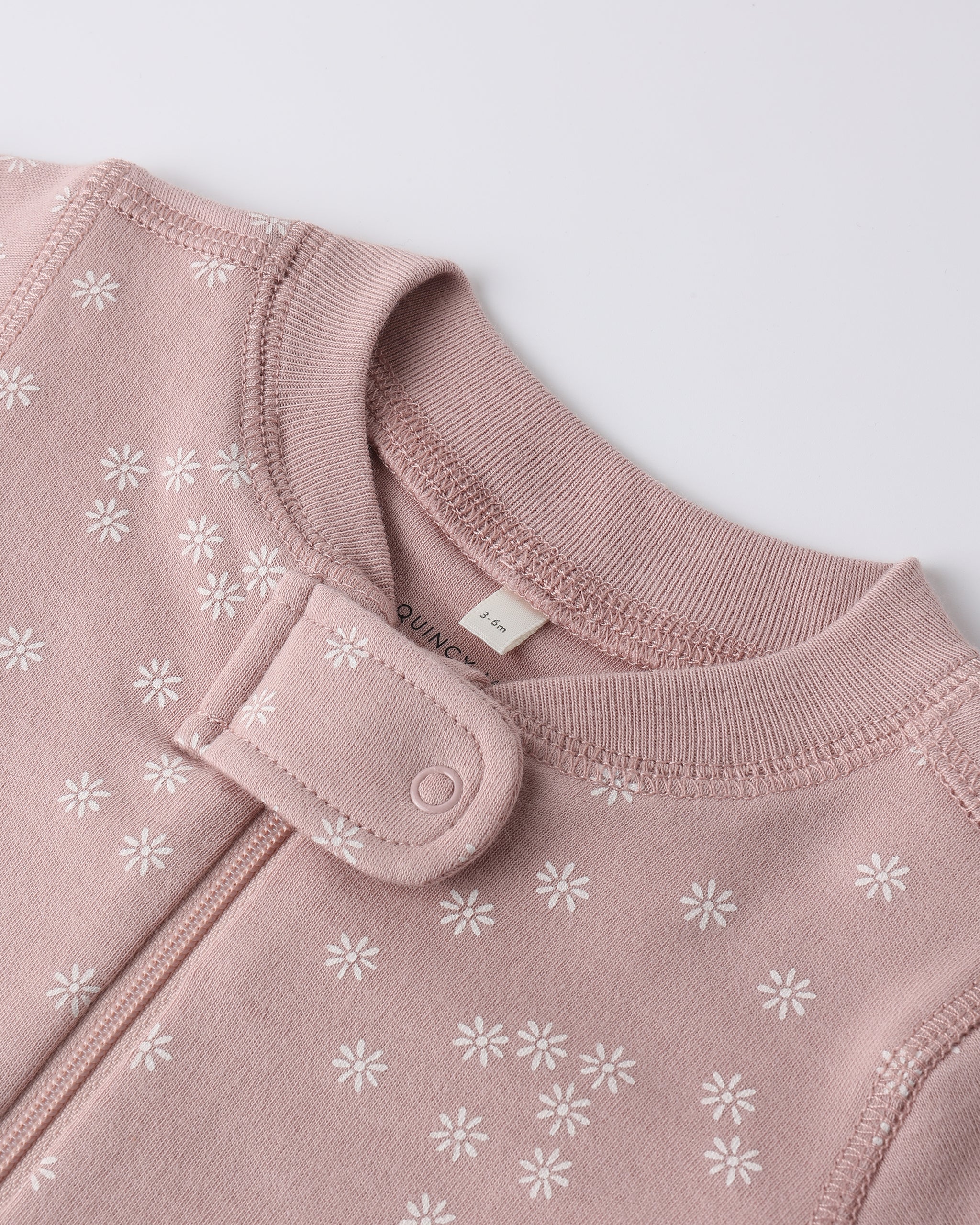 Zip Longsleeve Sleeper Mauve Daisy - Rylee + Cru | Kids Clothes | Trendy Baby Clothes | Modern Infant Outfits |