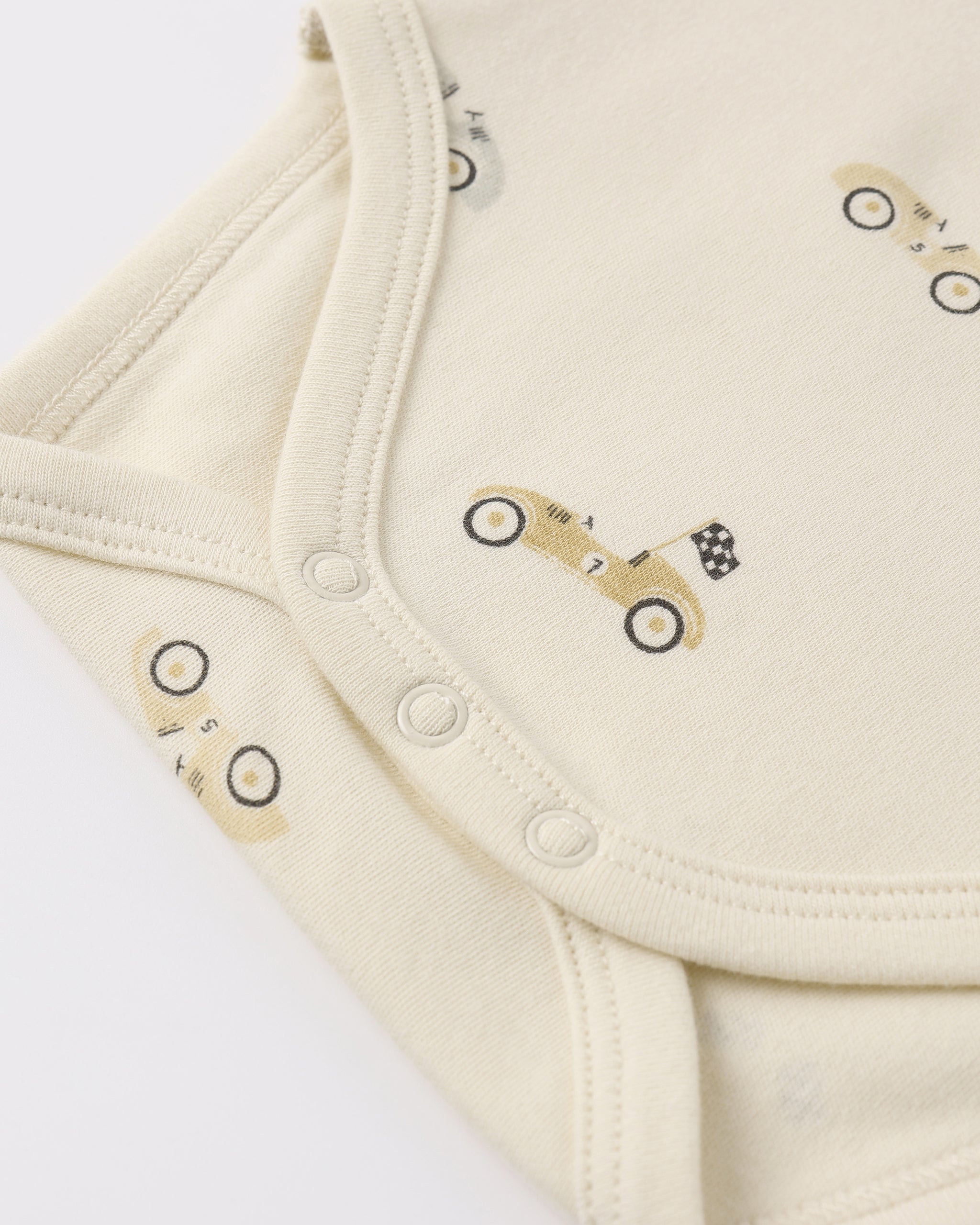 Short Sleeve Bodysuit Pack Race Car, Oat Micro Stripe - Rylee + Cru | Kids Clothes | Trendy Baby Clothes | Modern Infant Outfits |