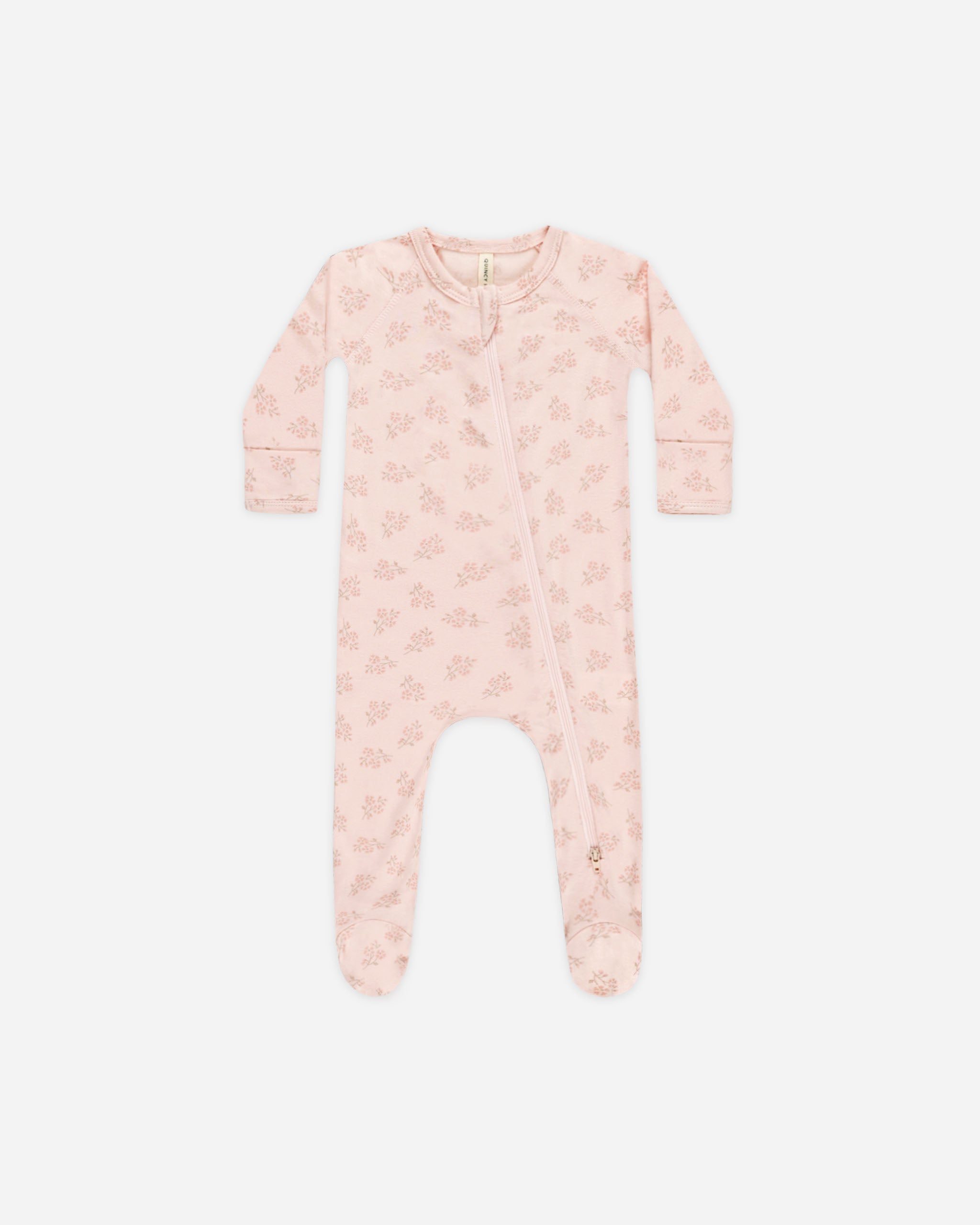 Modal Zip Footie || Pink Blossom - Rylee + Cru | Kids Clothes | Trendy Baby Clothes | Modern Infant Outfits |