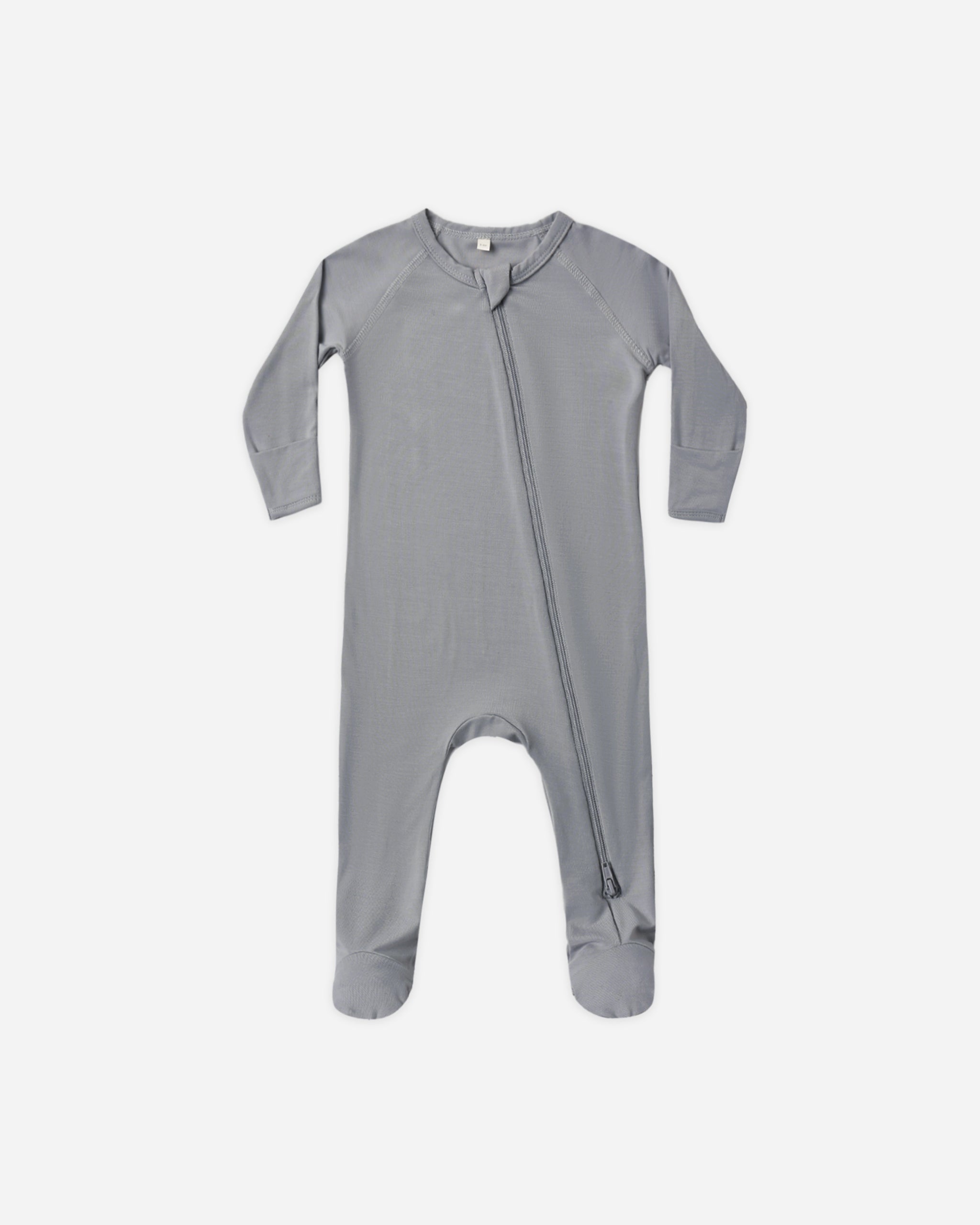 Bamboo Zip Footie Slate - Rylee + Cru | Kids Clothes | Trendy Baby Clothes | Modern Infant Outfits |