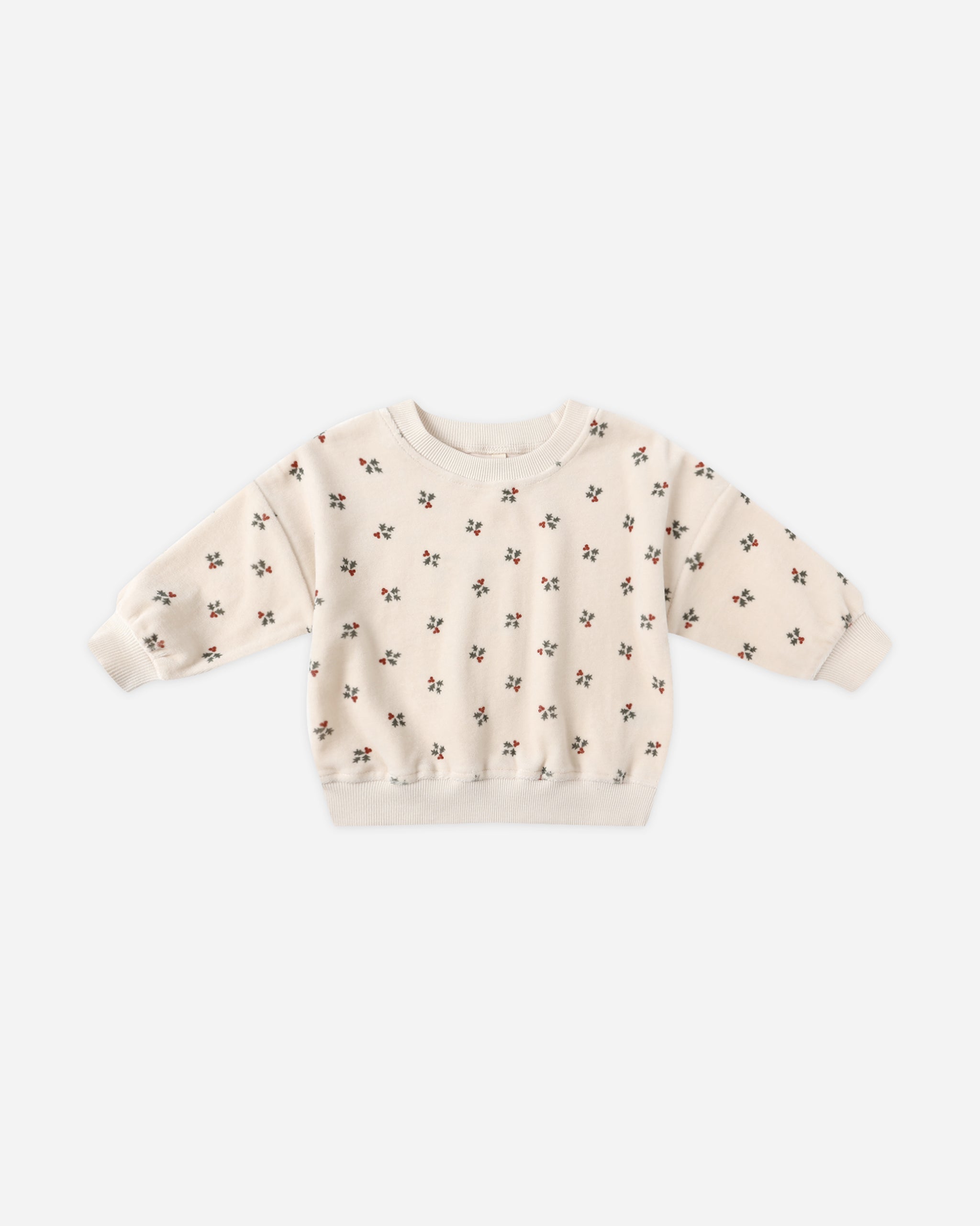 Velour Relaxed Sweatshirt || Holly Berry