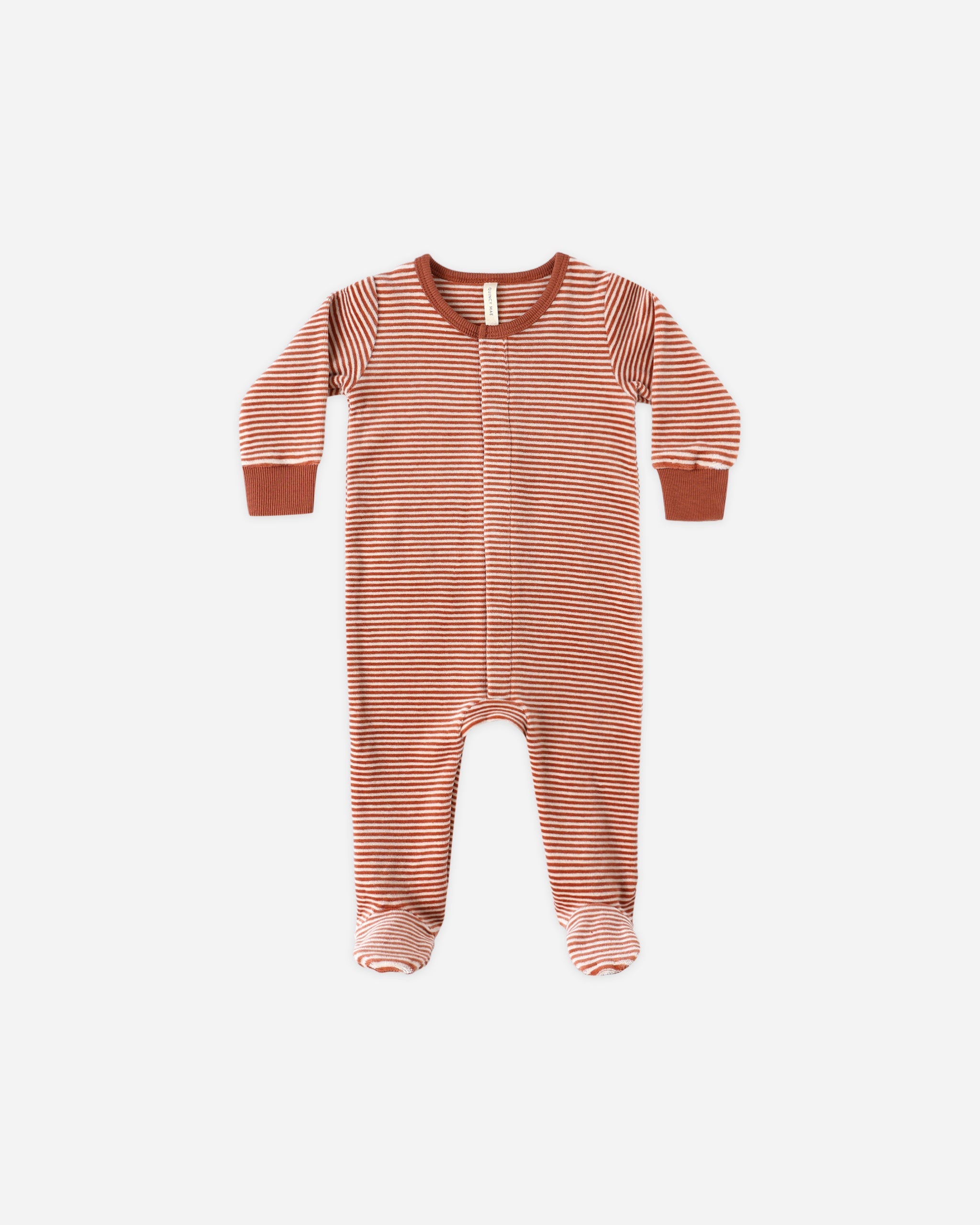 Hidden Snap Footie || Candy Stripe