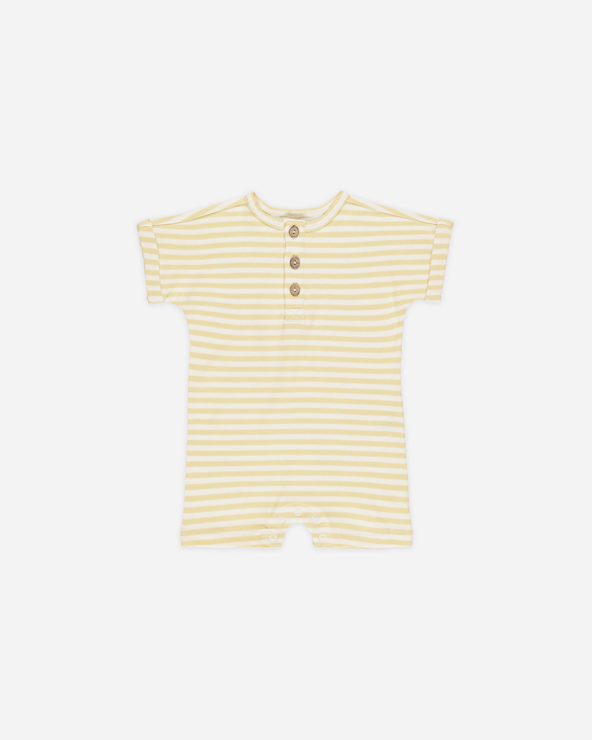 -Short Sleeve One-Piece || Yellow Stripe-