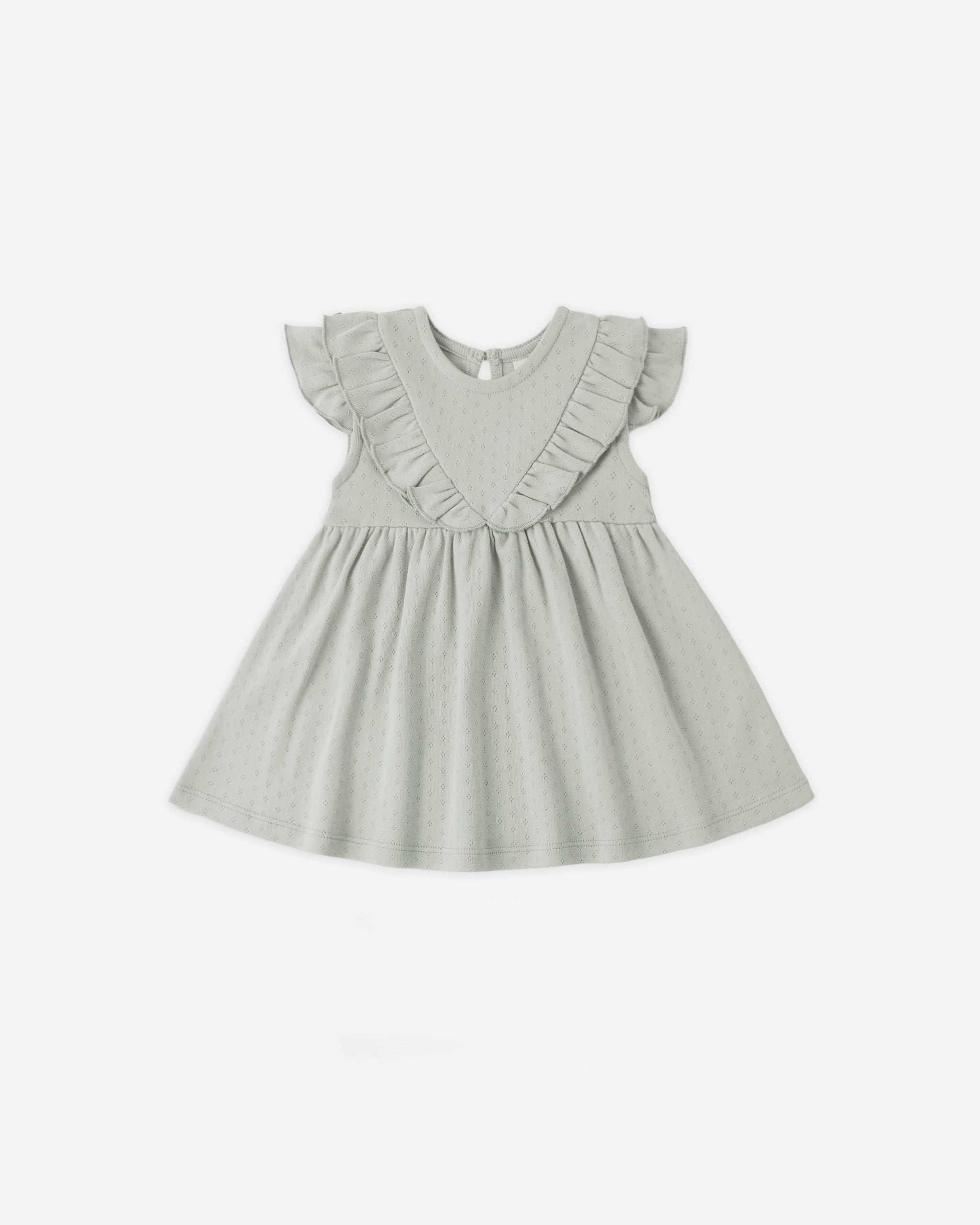 Sleeveless Ruffle V Dress Sage - Rylee + Cru | Kids Clothes | Trendy Baby Clothes | Modern Infant Outfits |