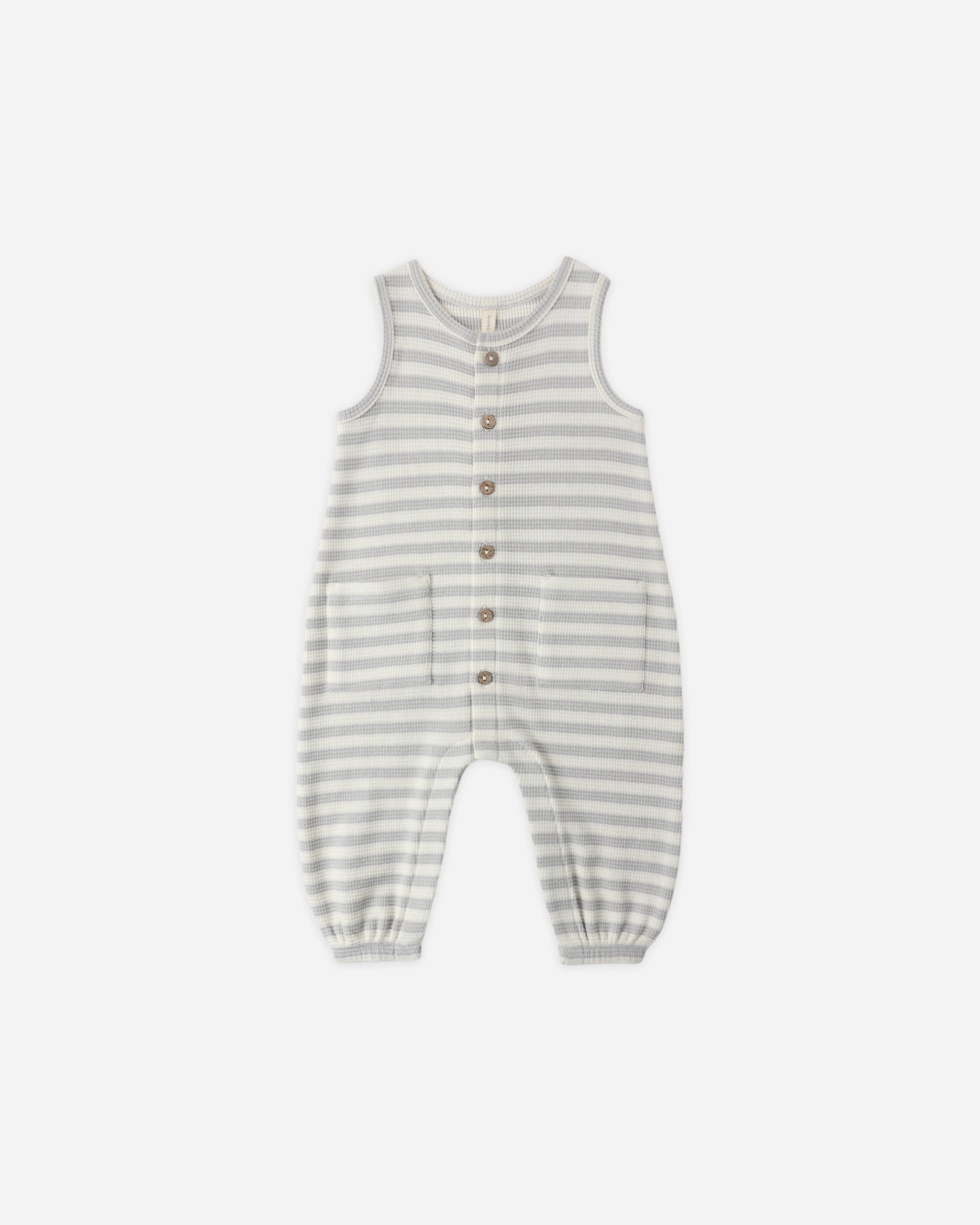 Waffle Jumpsuit Sky Stripe - Rylee + Cru | Kids Clothes | Trendy Baby Clothes | Modern Infant Outfits |