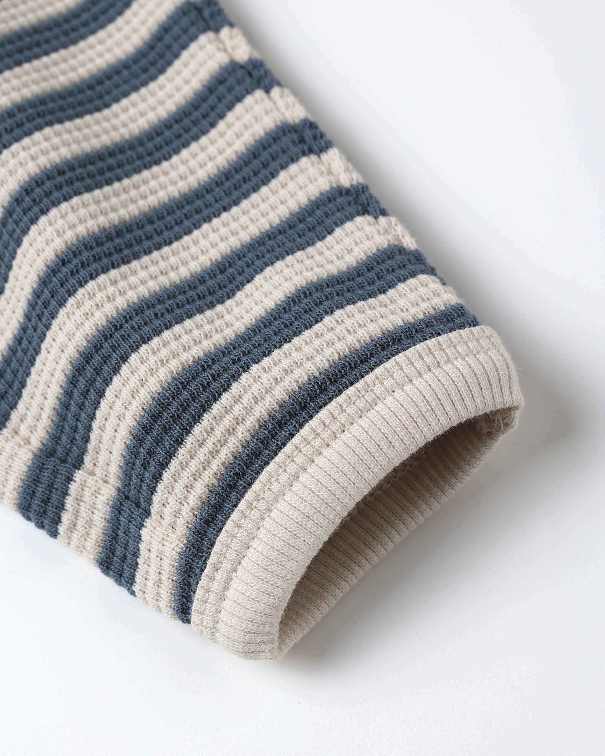 Waffle Slouch Set || Ocean Stripe
