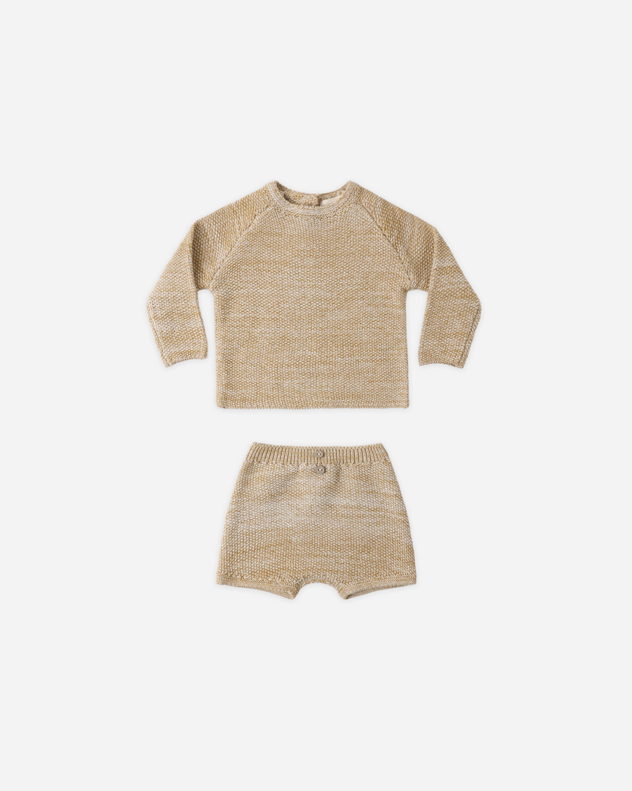 Summer Knit Set Heathered Honey - Rylee + Cru | Kids Clothes | Trendy Baby Clothes | Modern Infant Outfits |