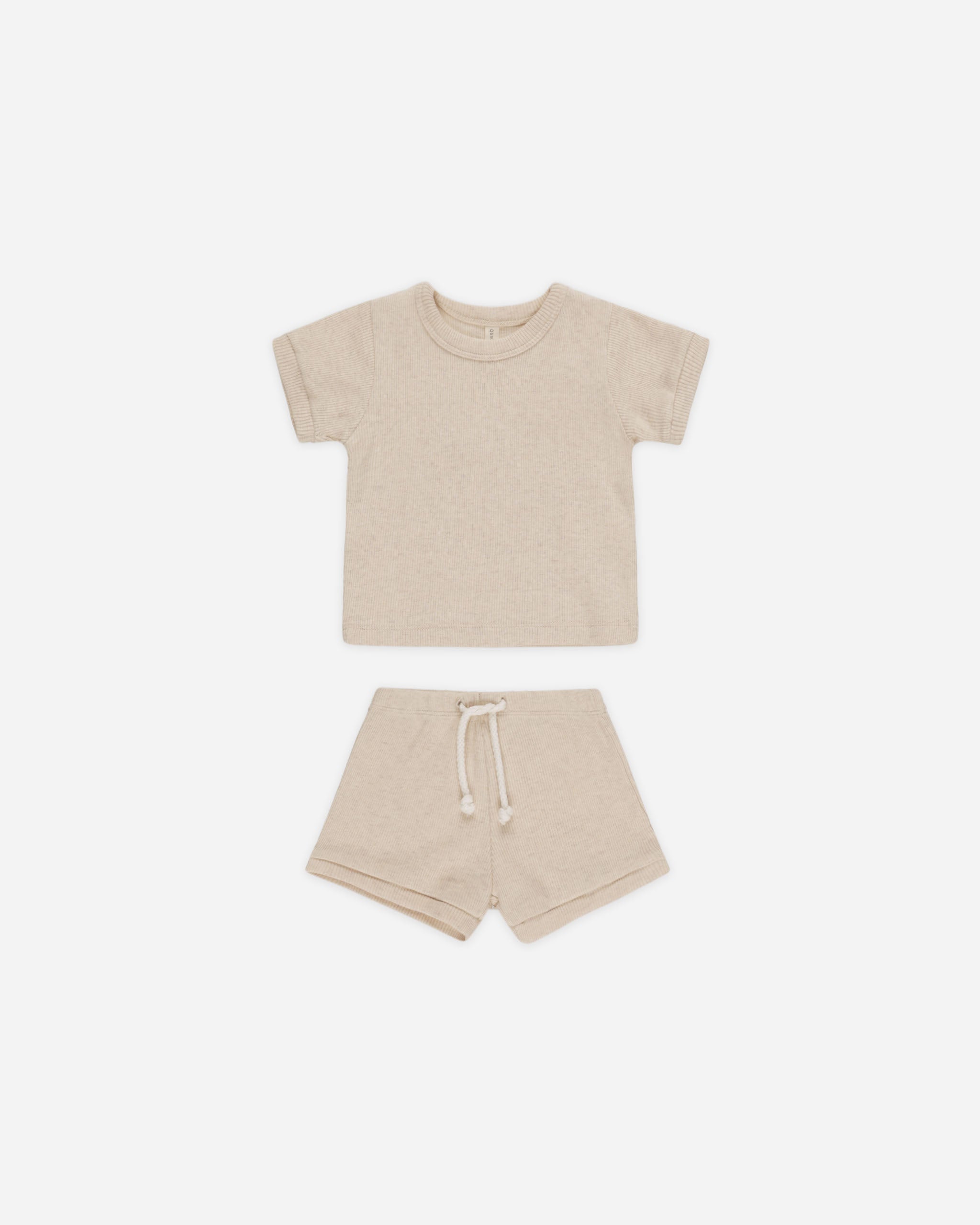 Ribbed Shortie Set || Taupe - Rylee + Cru | Kids Clothes | Trendy Baby Clothes | Modern Infant Outfits |