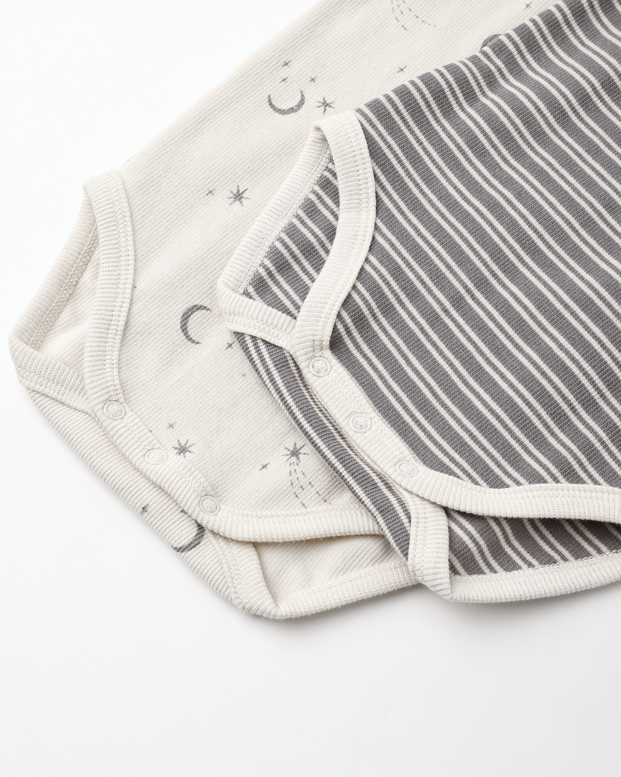 Ribbed Bodysuit, 2 Pack Slate Microstripe, Celestial - Rylee + Cru | Kids Clothes | Trendy Baby Clothes | Modern Infant Outfits |