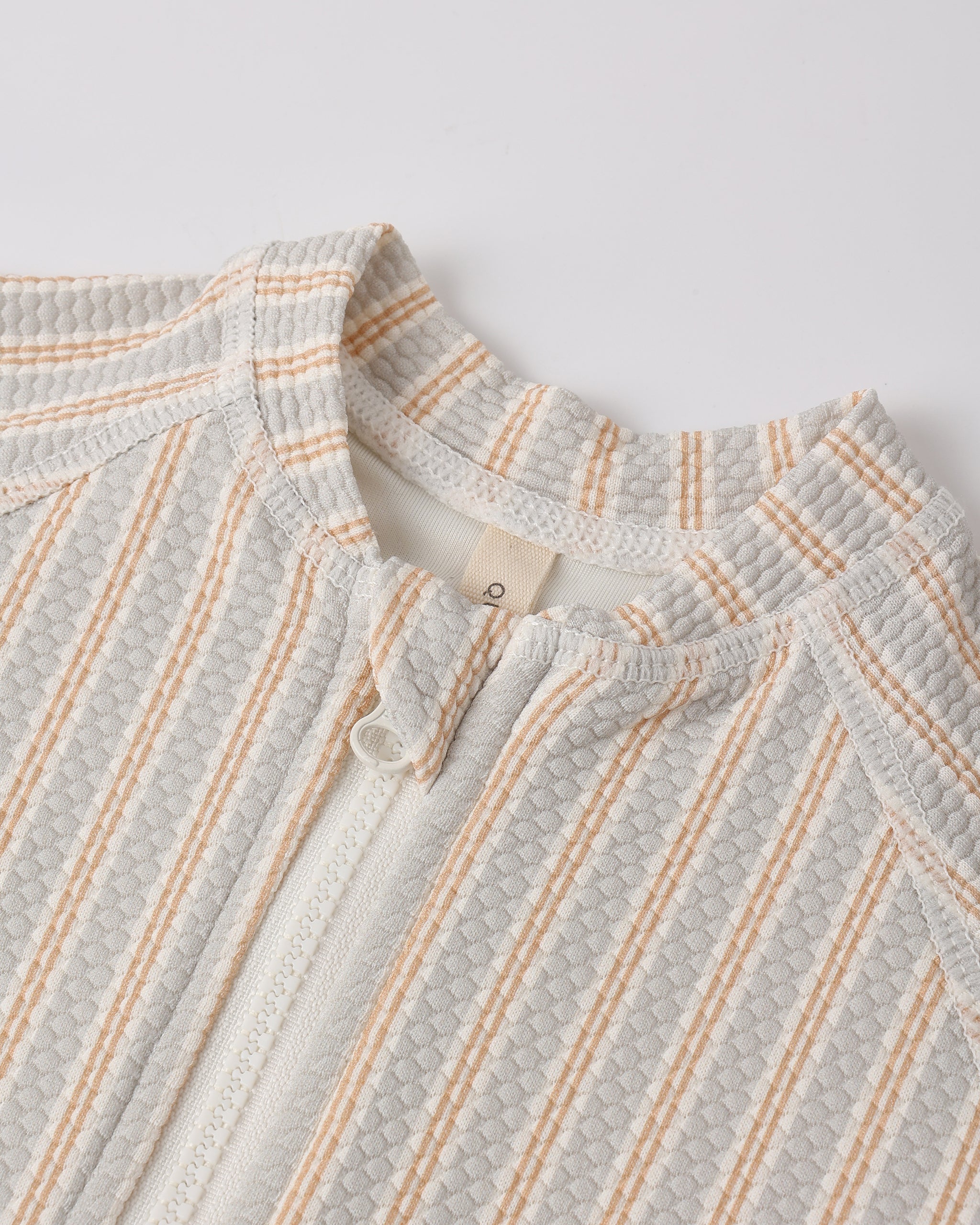 Zip Rashguard One-Piece Blue + Butterscotch Stripe - Rylee + Cru | Kids Clothes | Trendy Baby Clothes | Modern Infant Outfits |