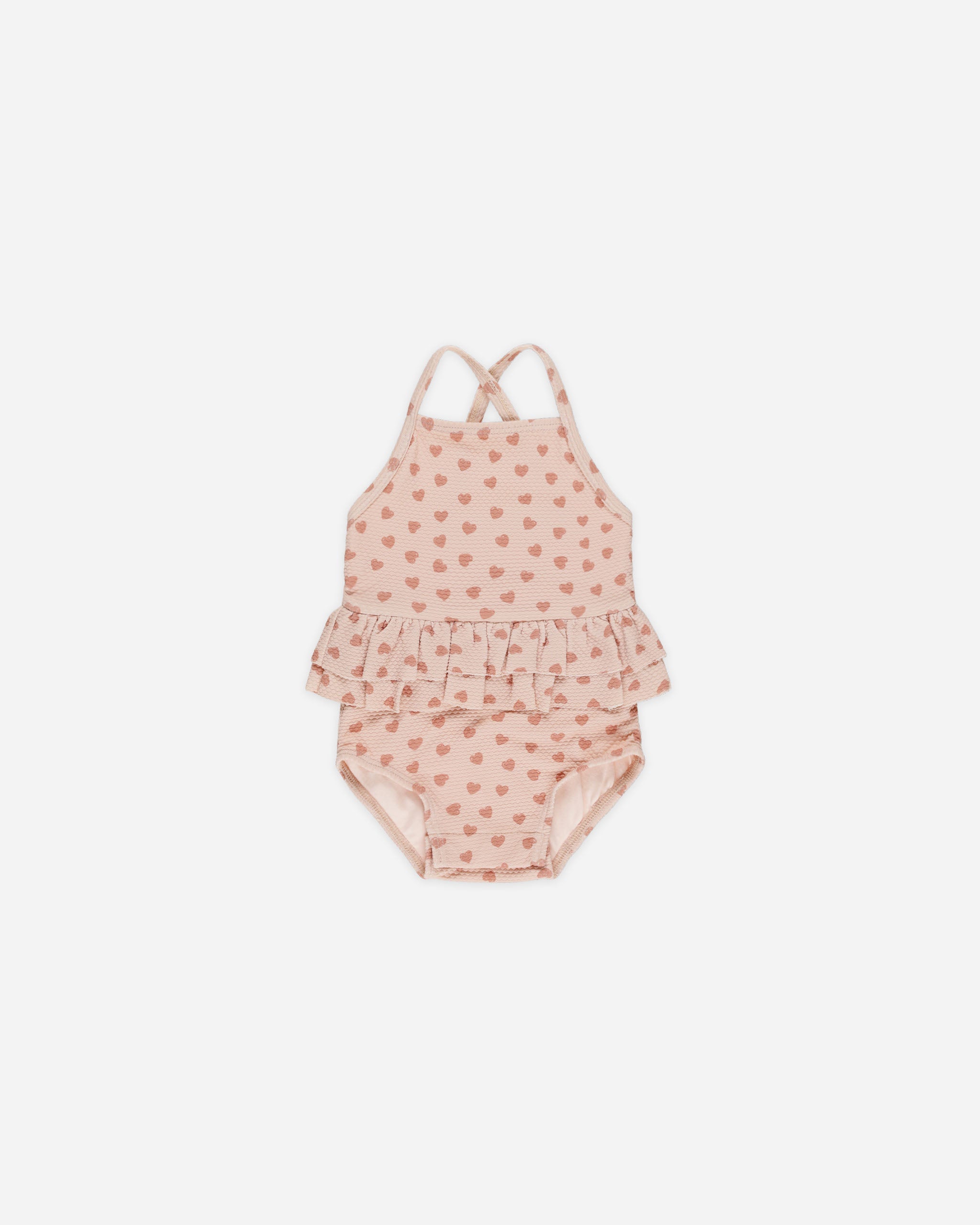 -Ruffled One-Piece Swimsuit || Hearts-