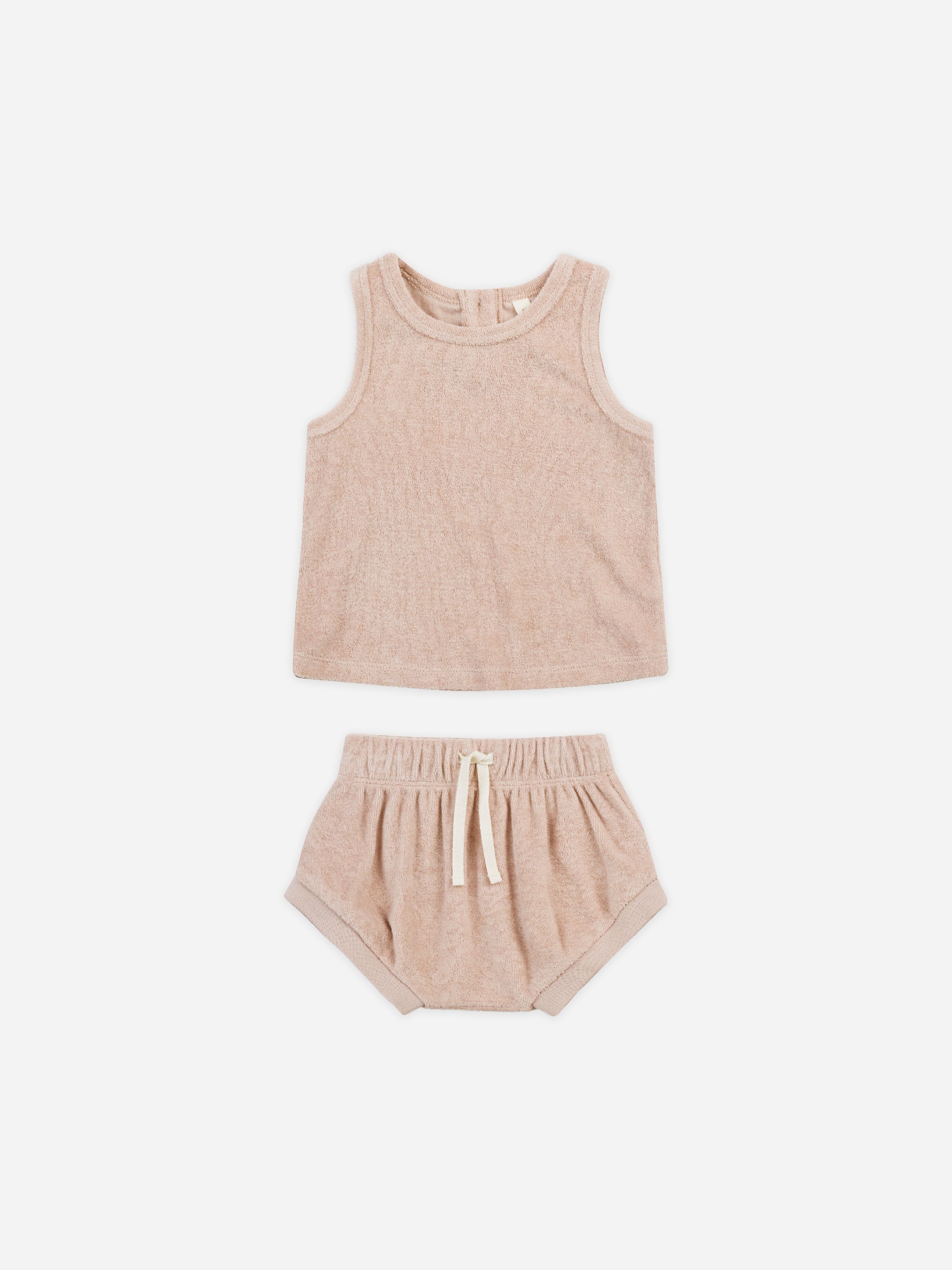 Terry Tank + Short Set || Blush - Rylee + Cru | Kids Clothes | Trendy Baby Clothes | Modern Infant Outfits |