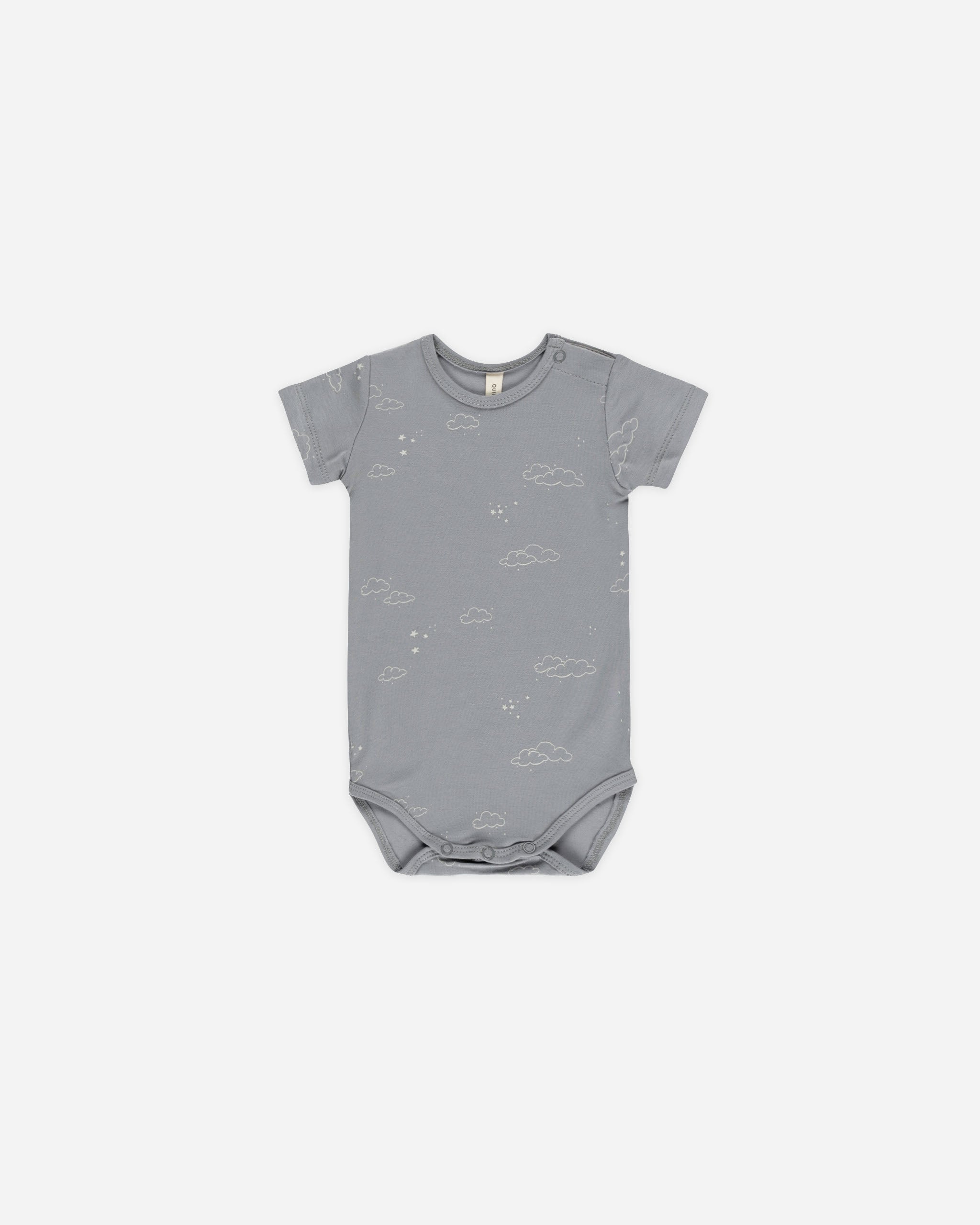 -Bamboo Short Sleeve Bodysuit || Clouds-