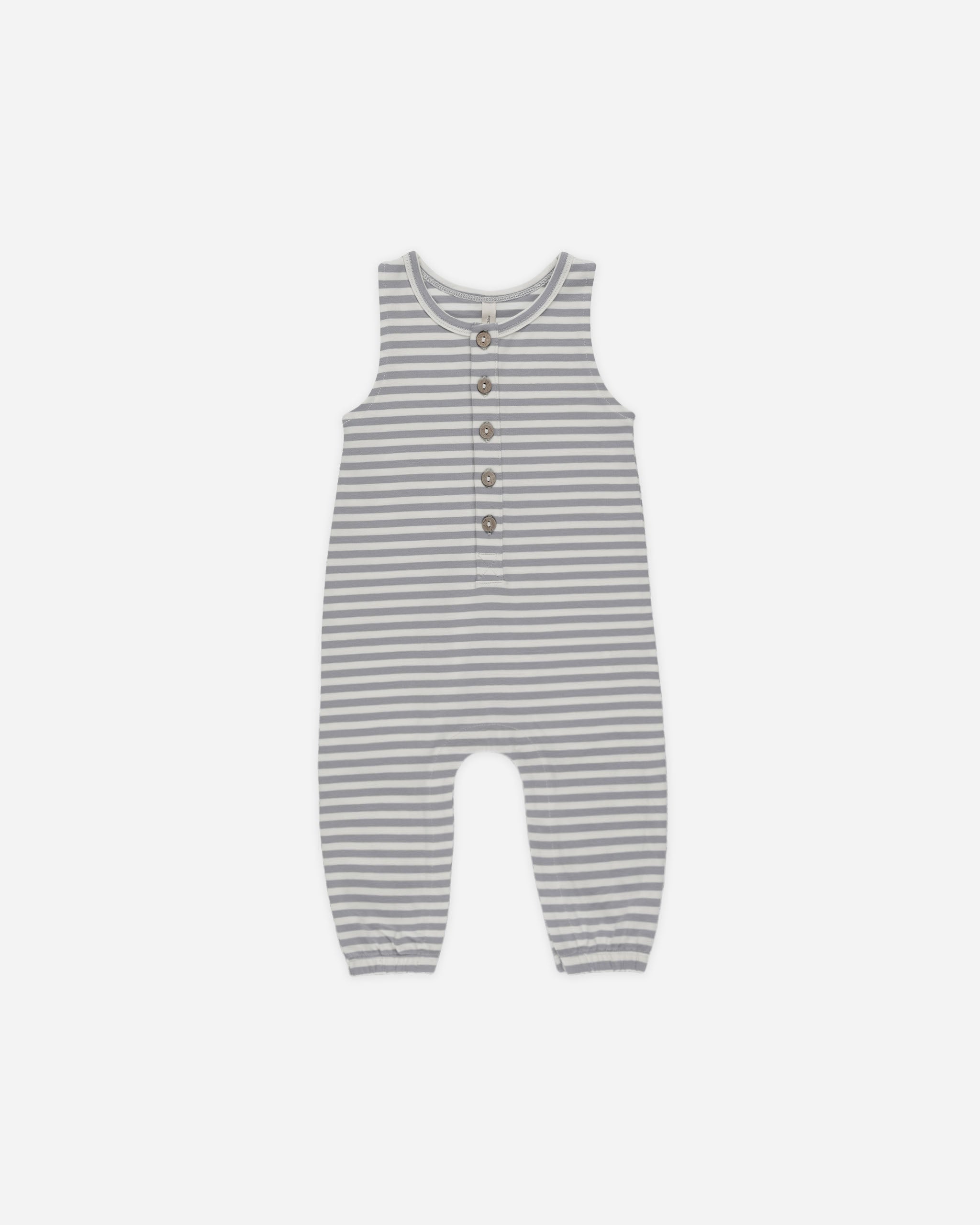 -Sleeveless Jumpsuit || Blue Stripe-